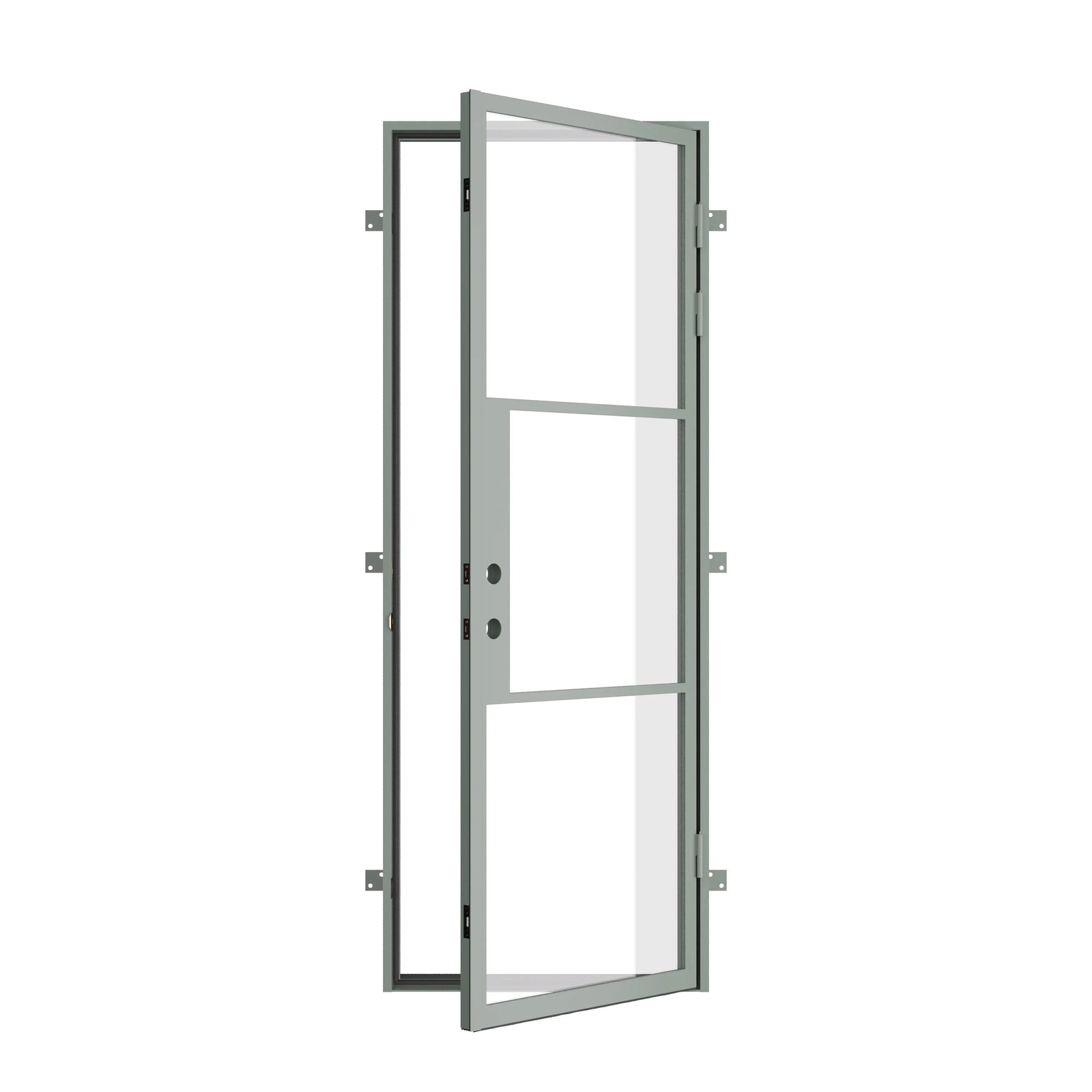contemporary steel front door in mint finish