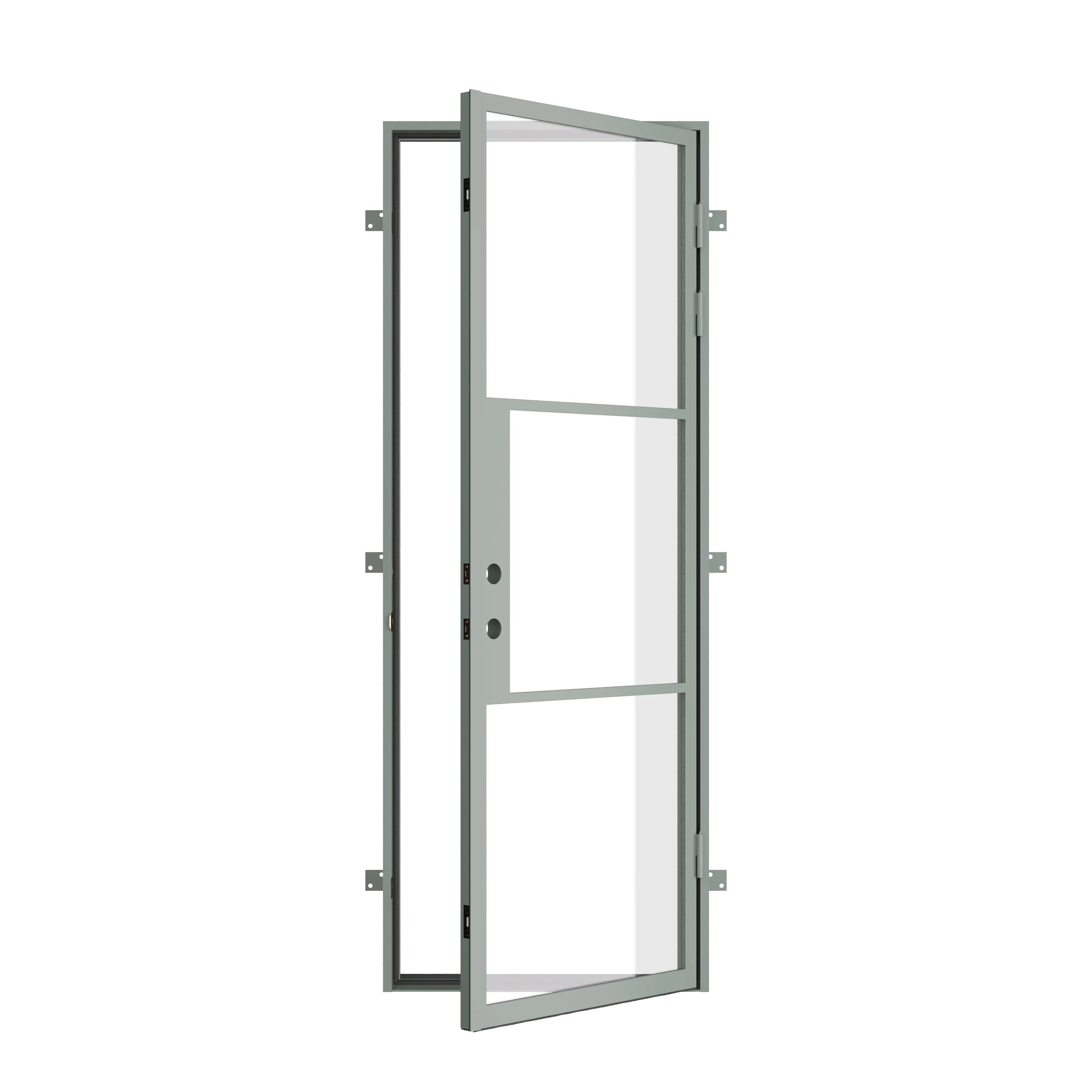 contemporary steel front door in mint finish