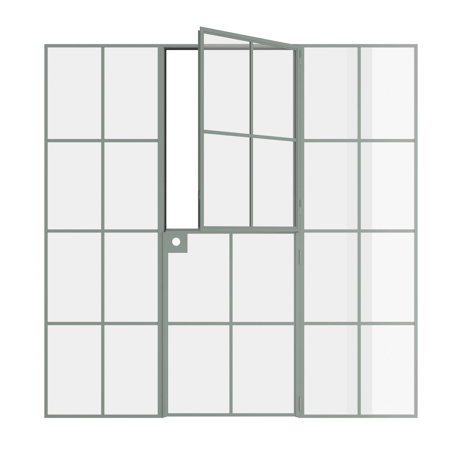 Pinkys Air 5 interior steel door, single, flat, Dutch, with side windows, open