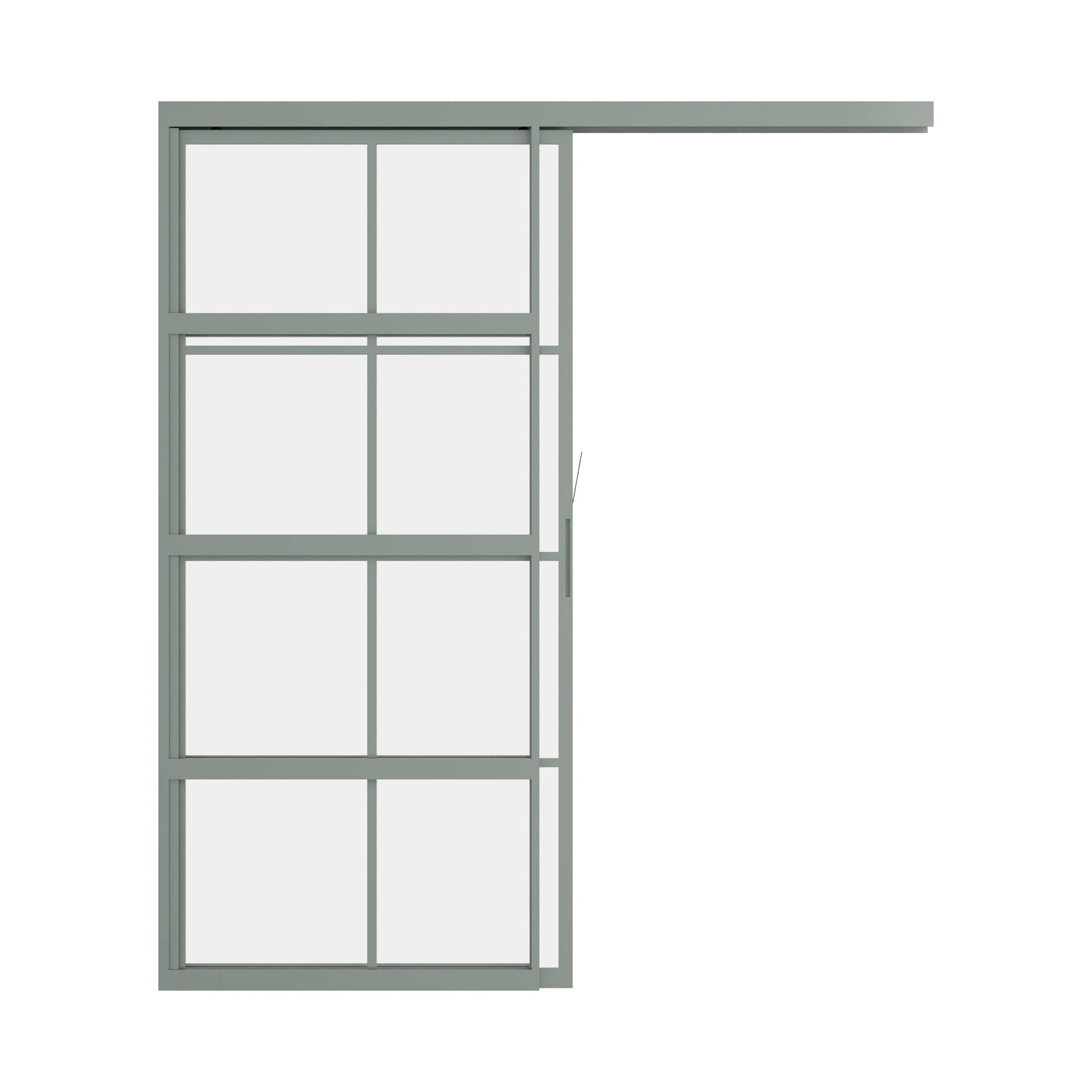 Pinkys Air 5 interior steel door, single, flat, sliding, pocket, top-track, open