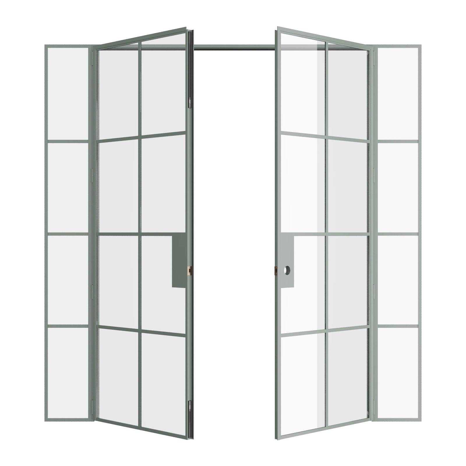 Pinkys Air 5 interior steel door, double, flat, with side windows, open