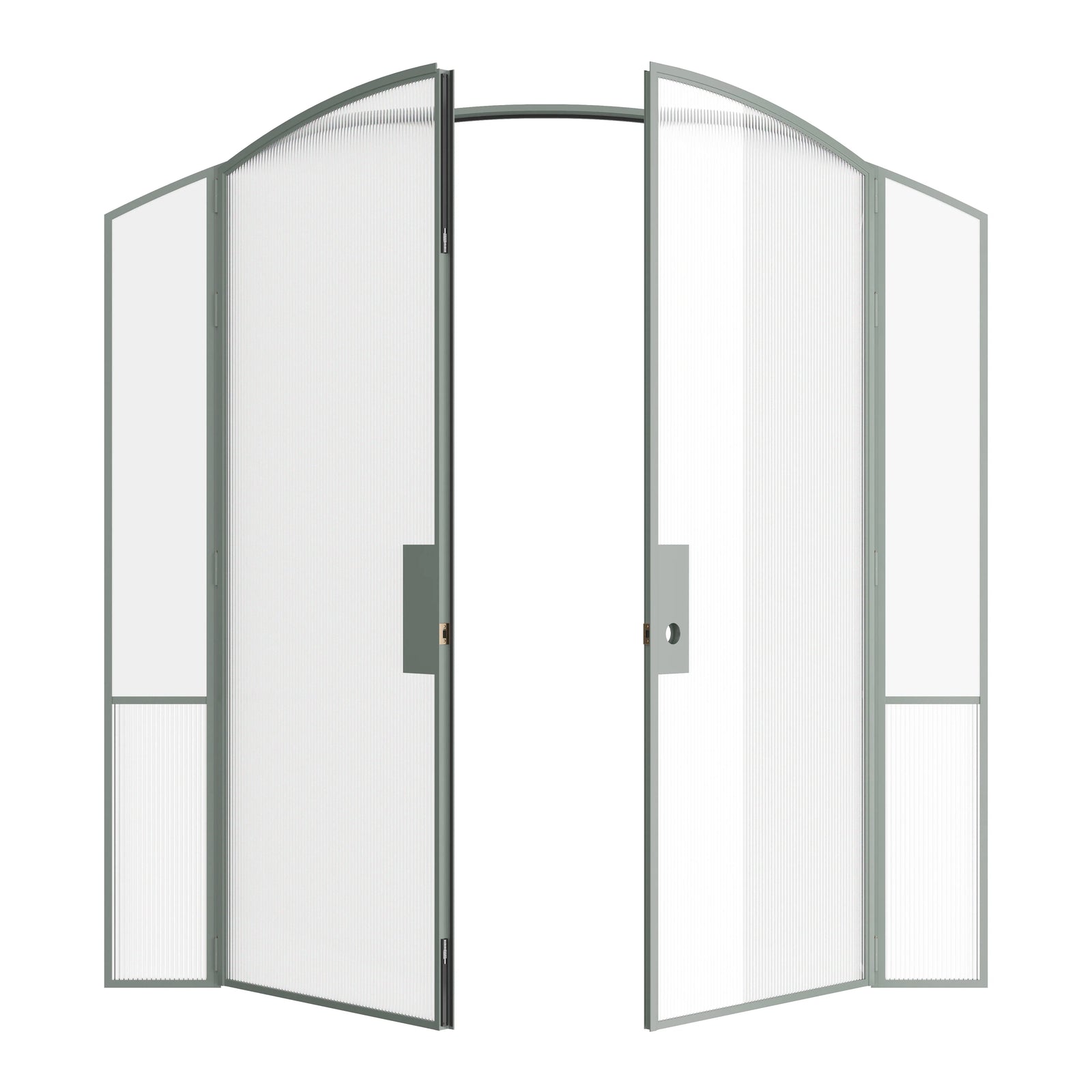 Pinkys Air Grand interior steel door, double, arch, with side windows, open