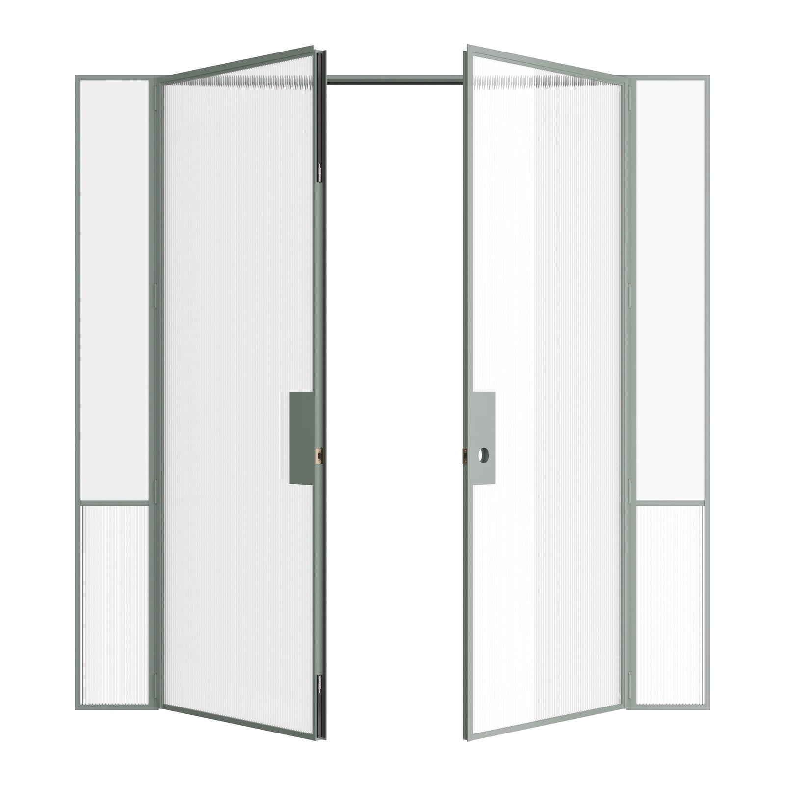 Pinkys Air Grand interior steel door, double, flat, with side windows, open