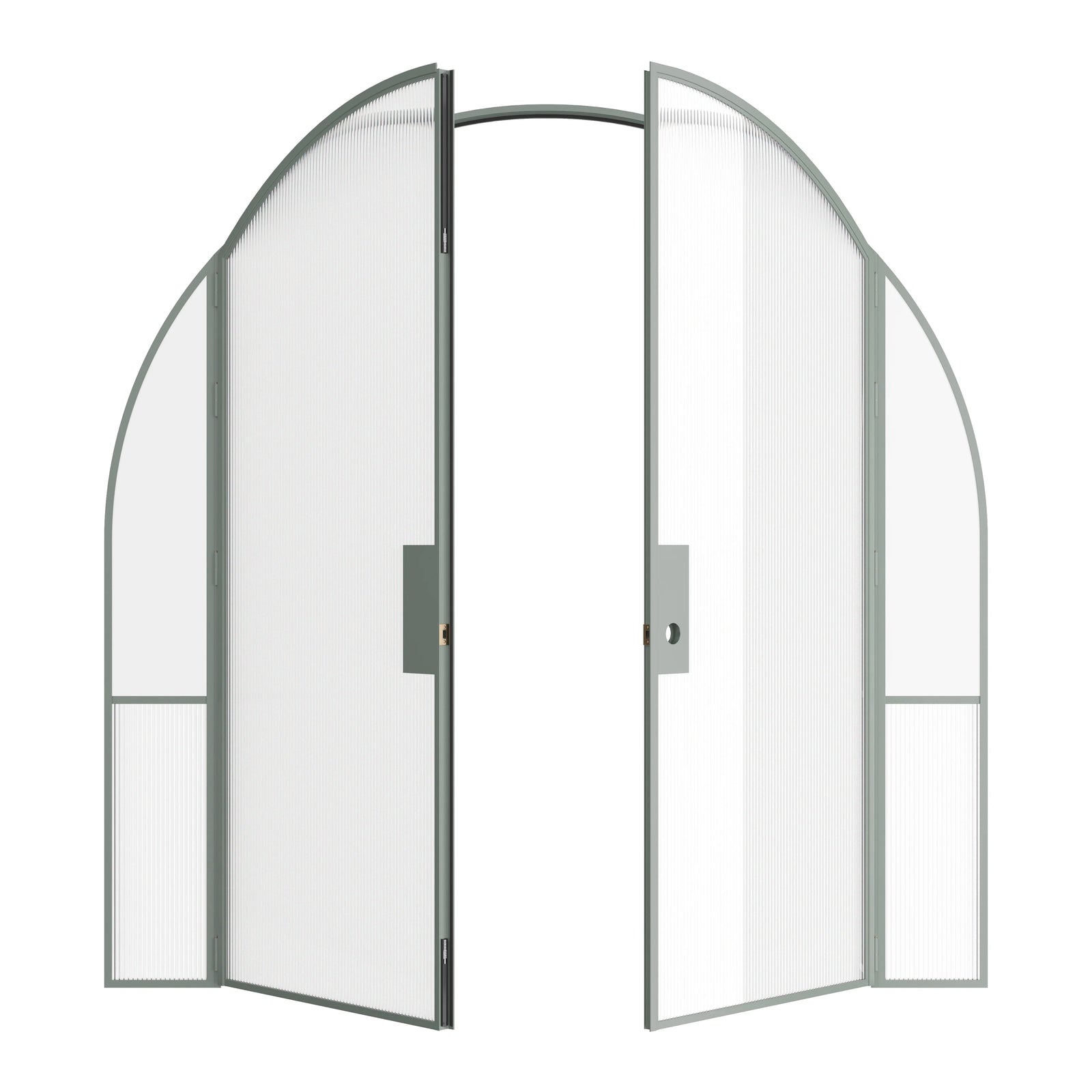 Pinkys Air Grand interior steel door, double, full arch, with side windows, open