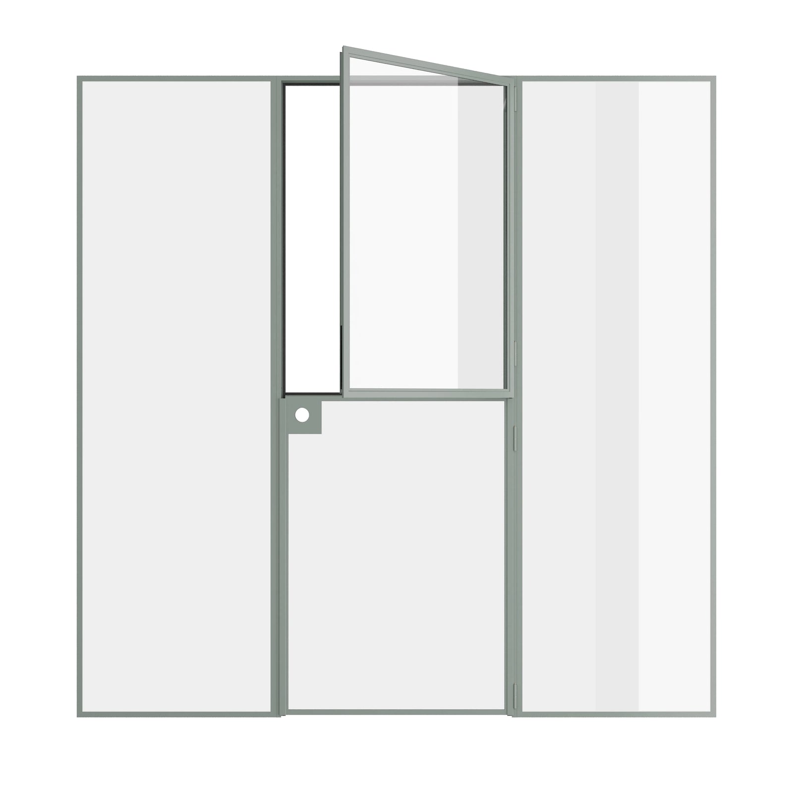 Pinkys Air Lite interior steel door, single, flat, Dutch, with side windows, open