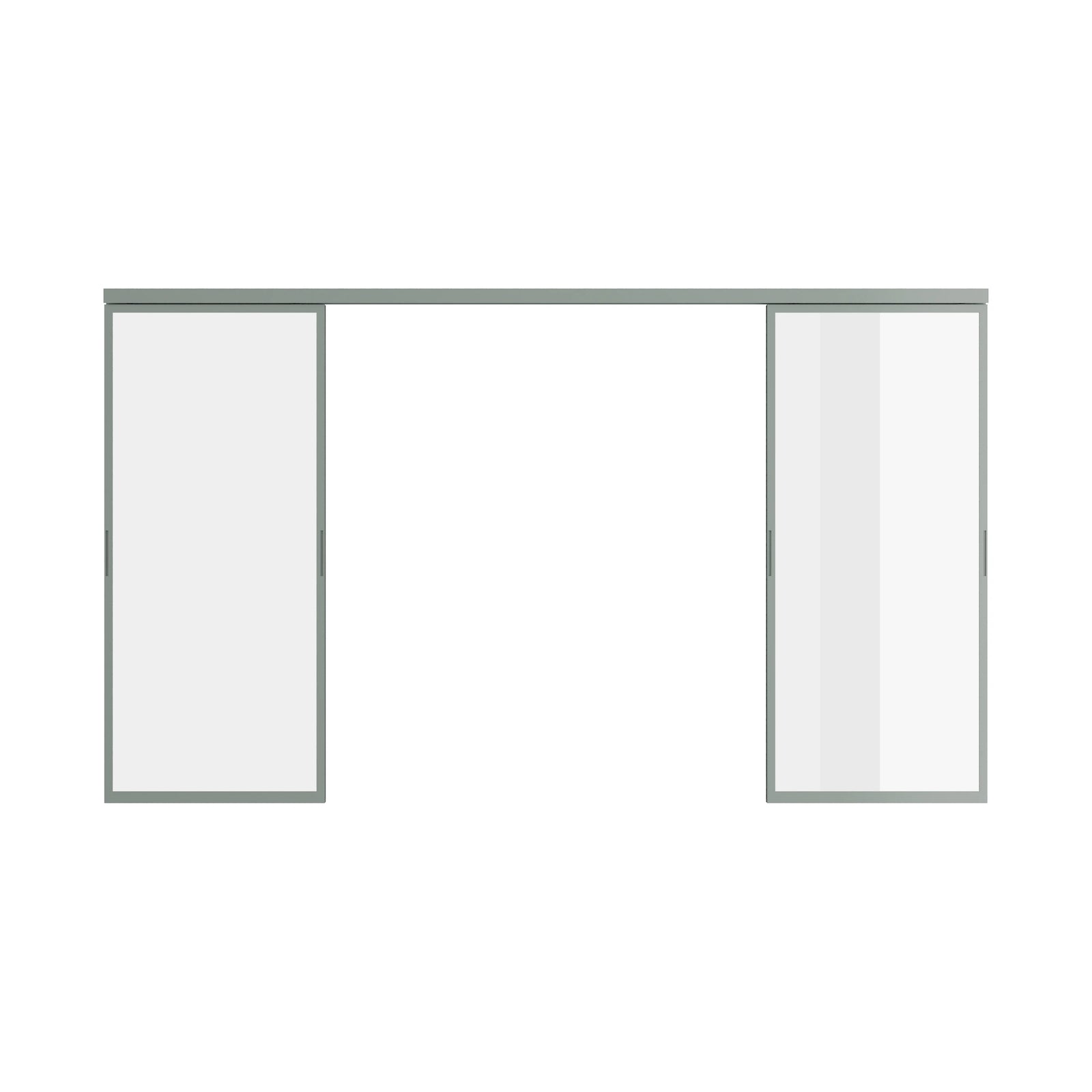 Pinkys Air Lite interior steel door, double, sliding, top-track, open