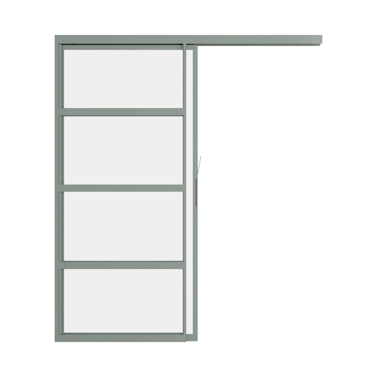 Pinkys Air Lite interior steel door, single, flat, sliding, pocket, top-track, open