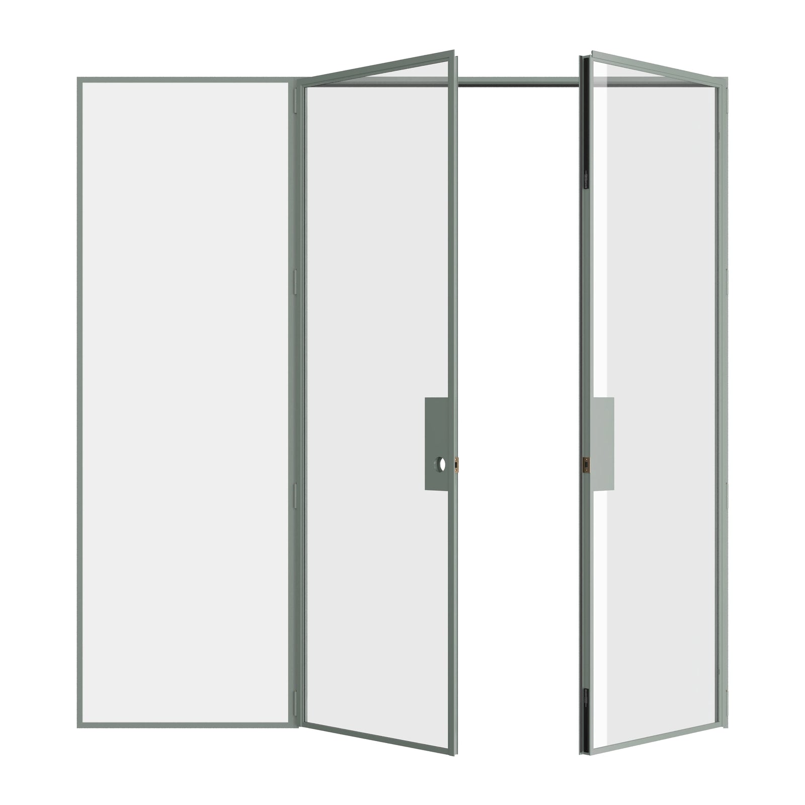 Pinkys Air Lite interior steel door, double, flat, with a left side window, open
