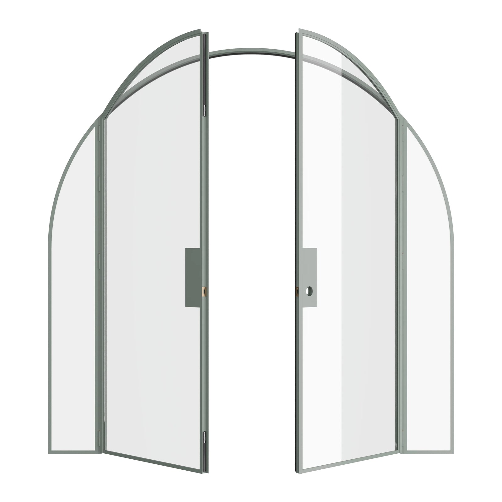 Pinkys Air Lite interior steel door, double, full arch, with side windows, open