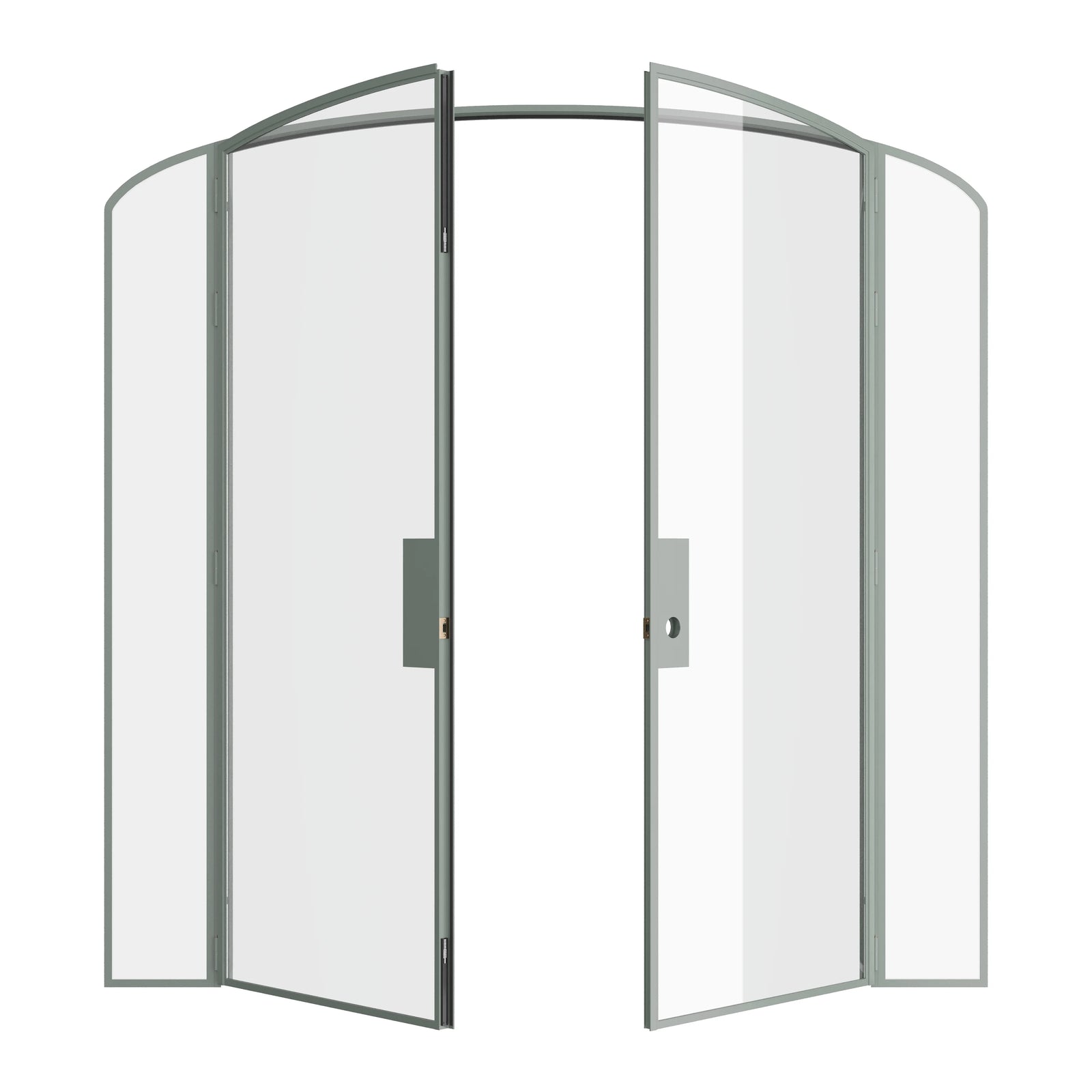 Pinkys Air Lite interior steel door, double, arch, with side windows, open