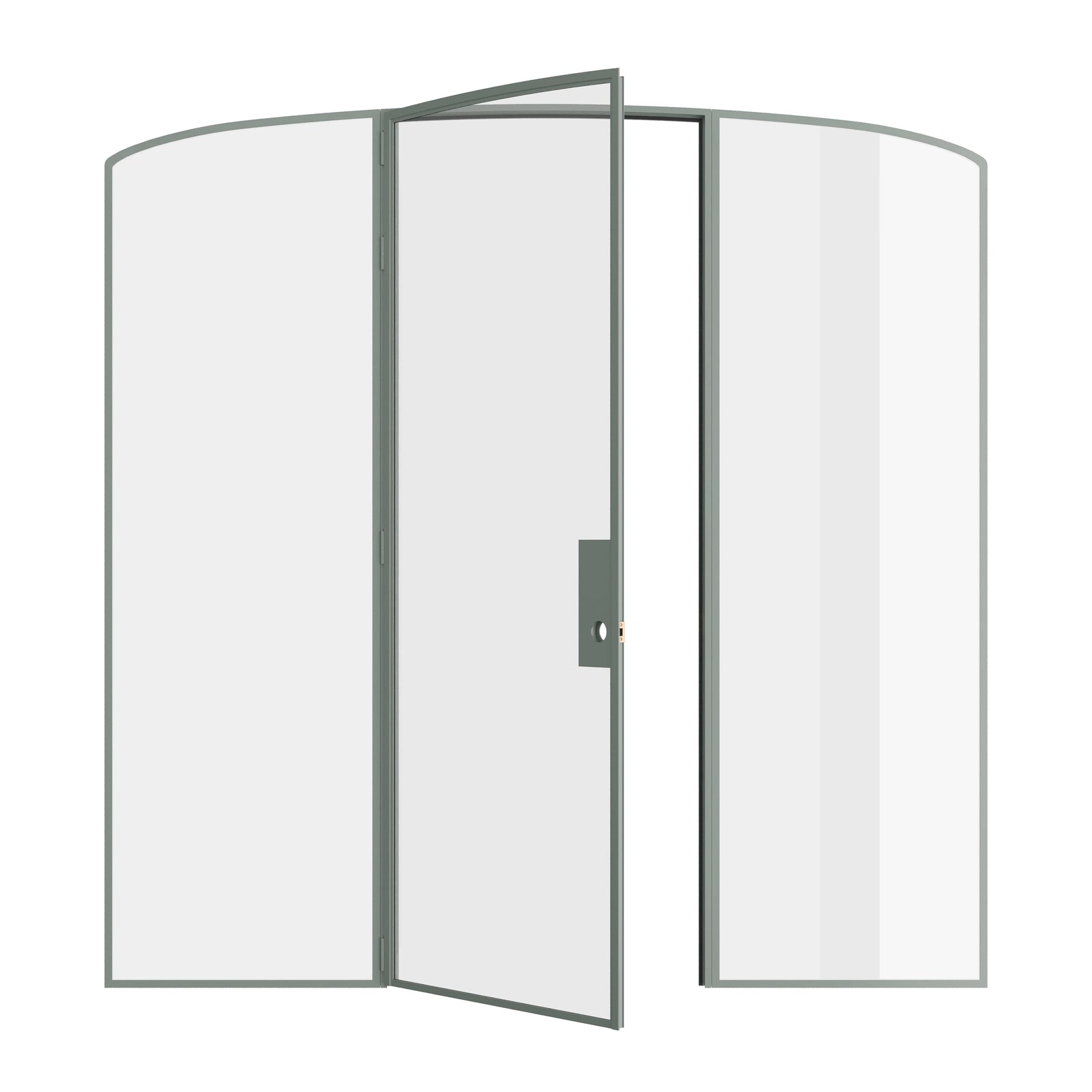 Pinkys Air Lite interior steel door, single, mini arch, with side windows, open
