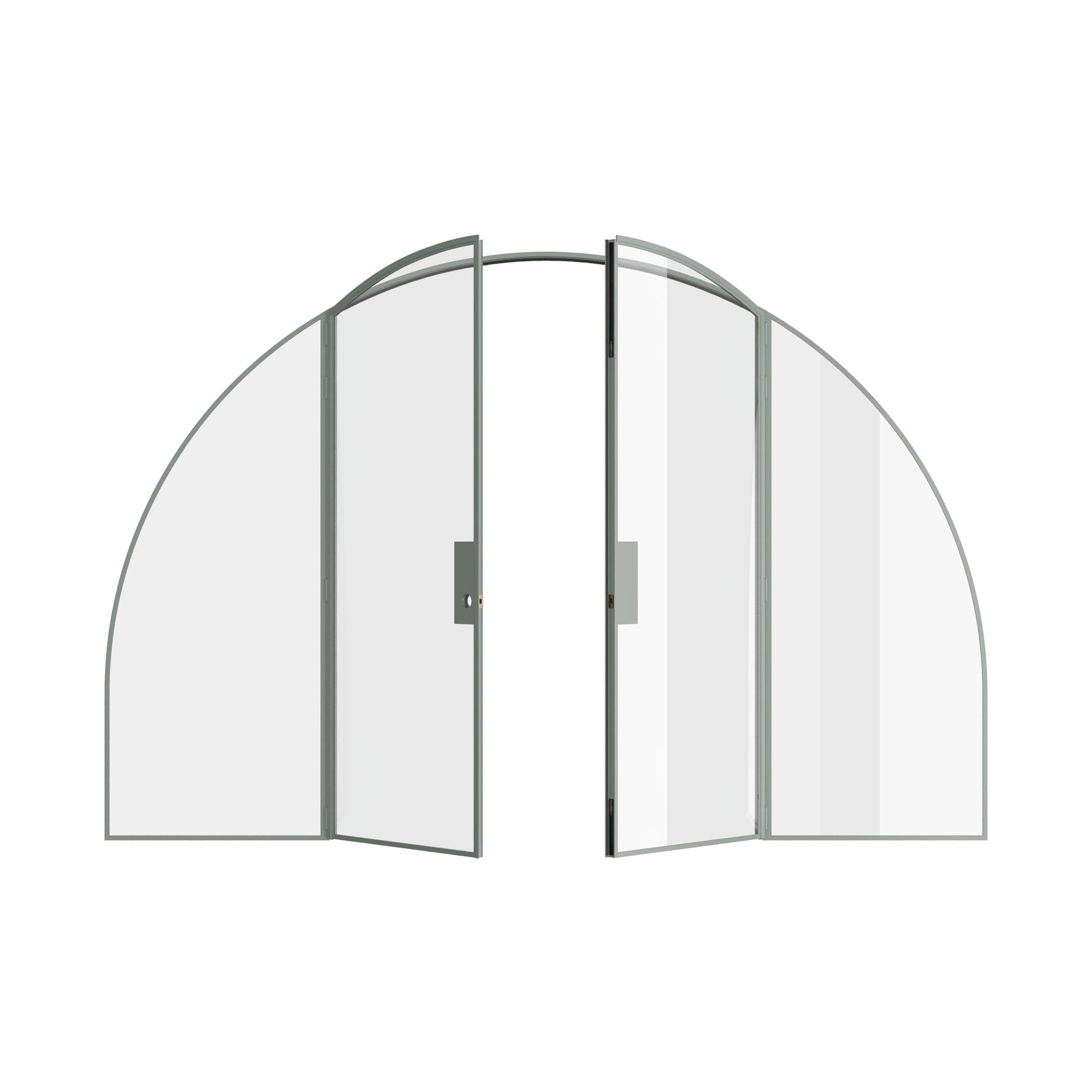 Pinkys Air Lite interior steel door, double, full arch, with side windows, open