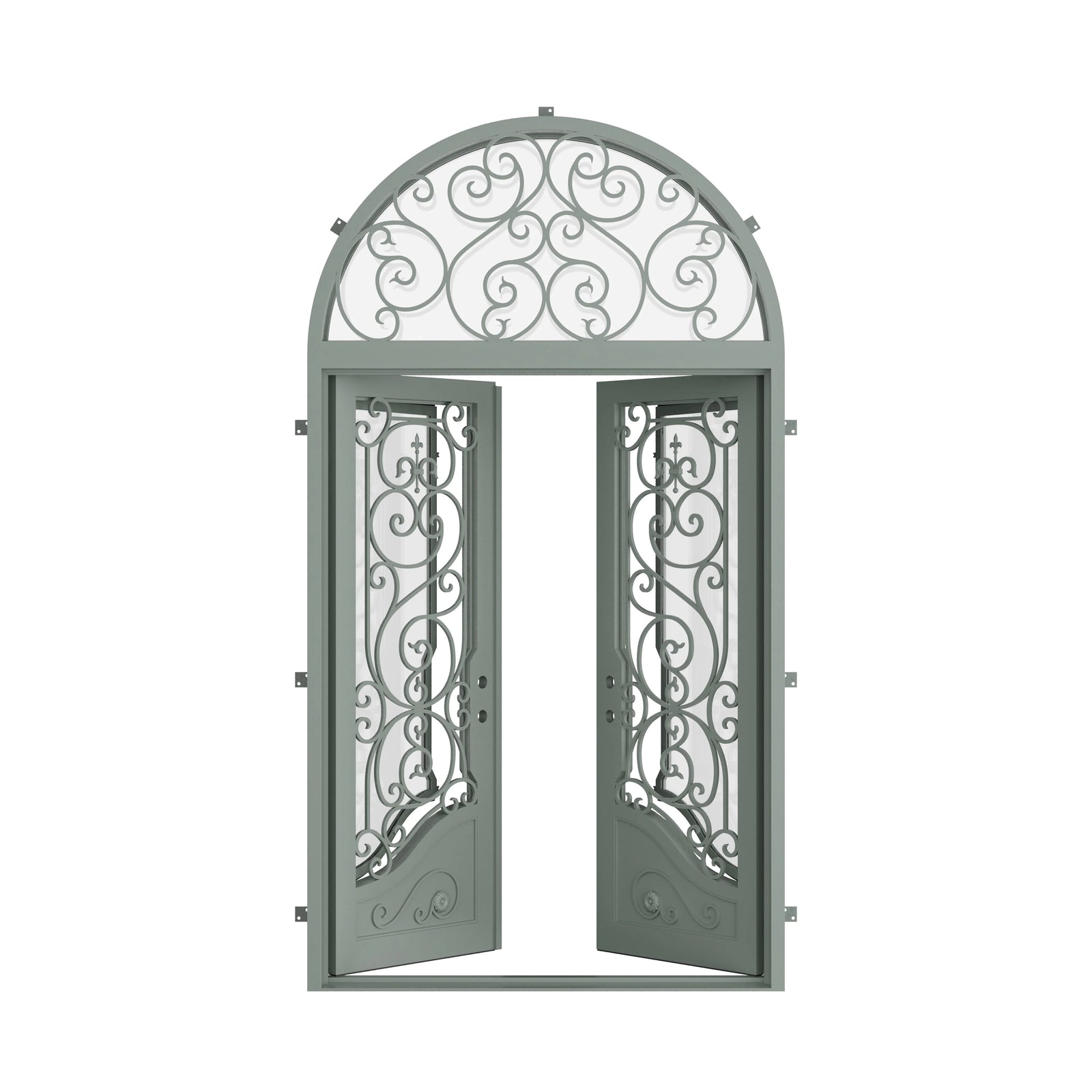 Pinkys Beverly steel door, double, arch, open