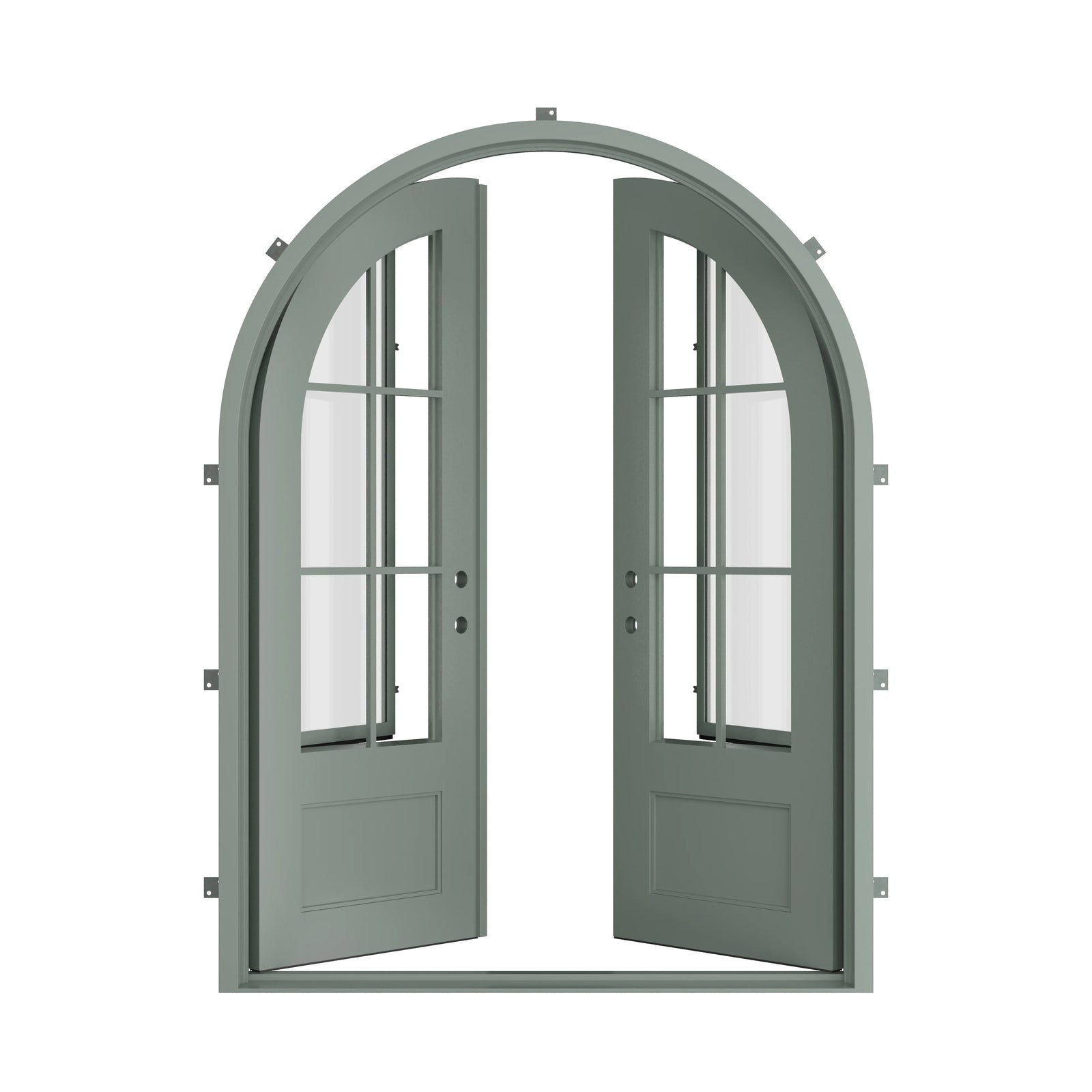 Pinkys Bristol steel door, double, arch, open