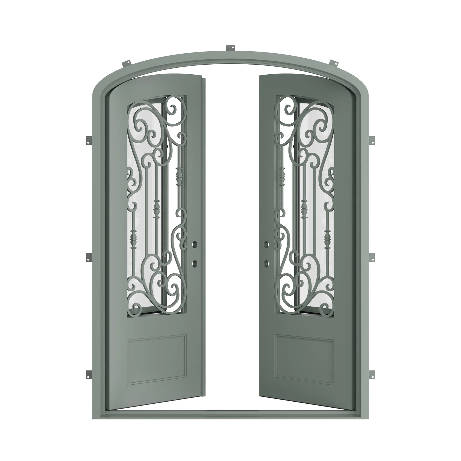 Pinkys Golden Gate steel door, double, mini arch, open