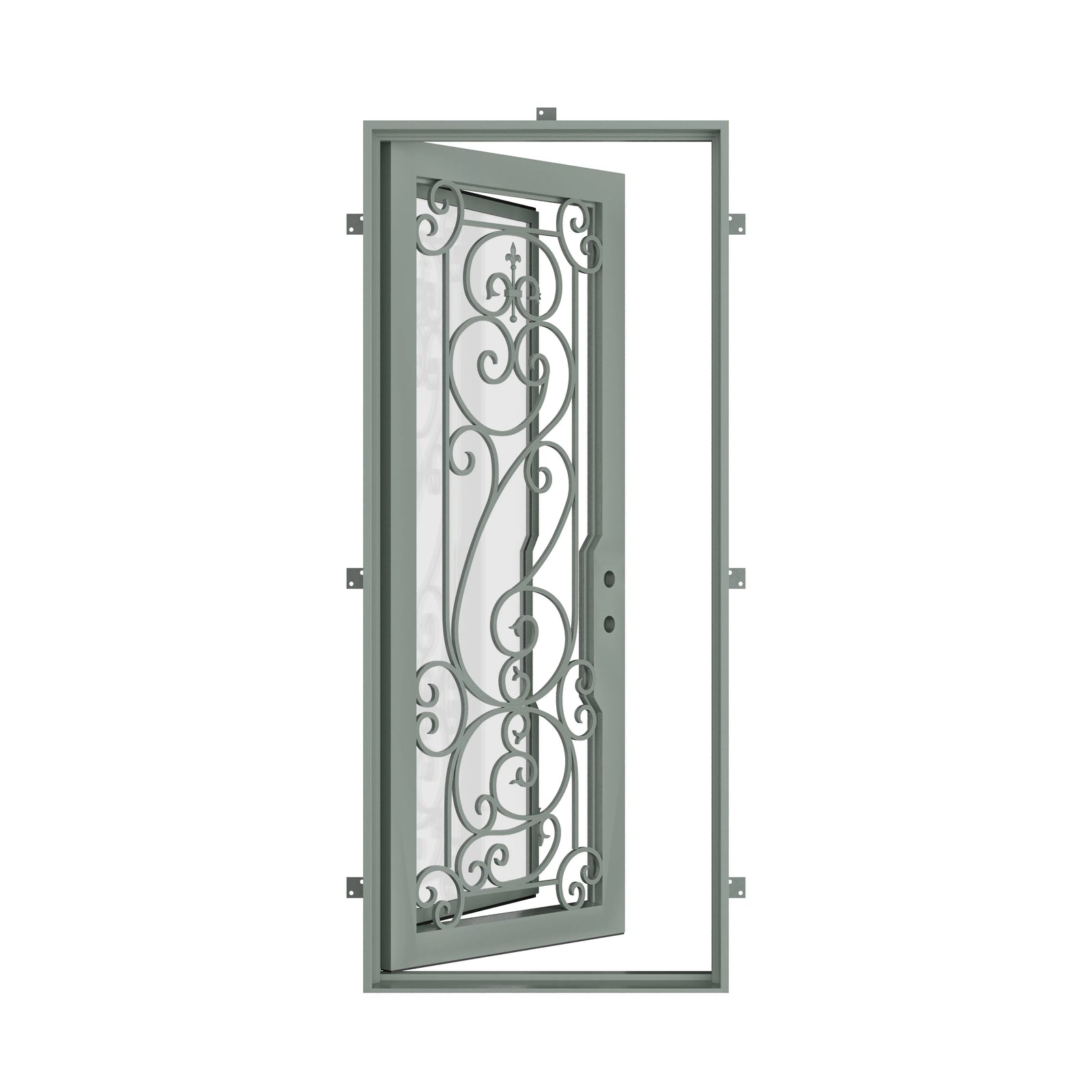Pinkys Hills steel door, single, flat, open