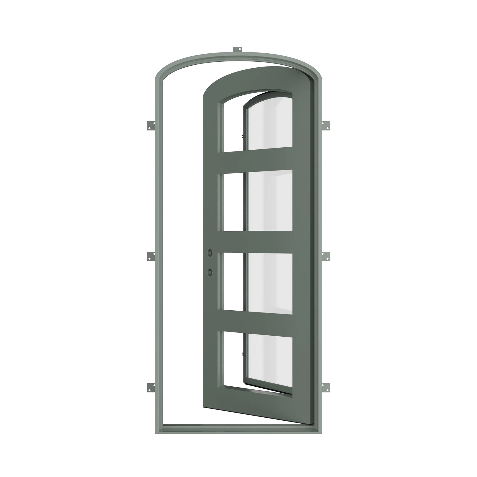 Pinkys Knox steel door, single, mini arch, open