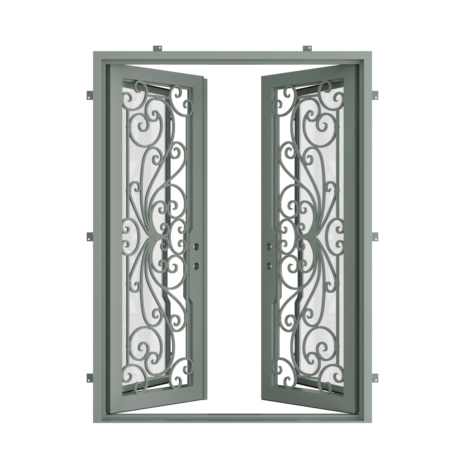 Pinkys Miracle steel door, double, flat, open