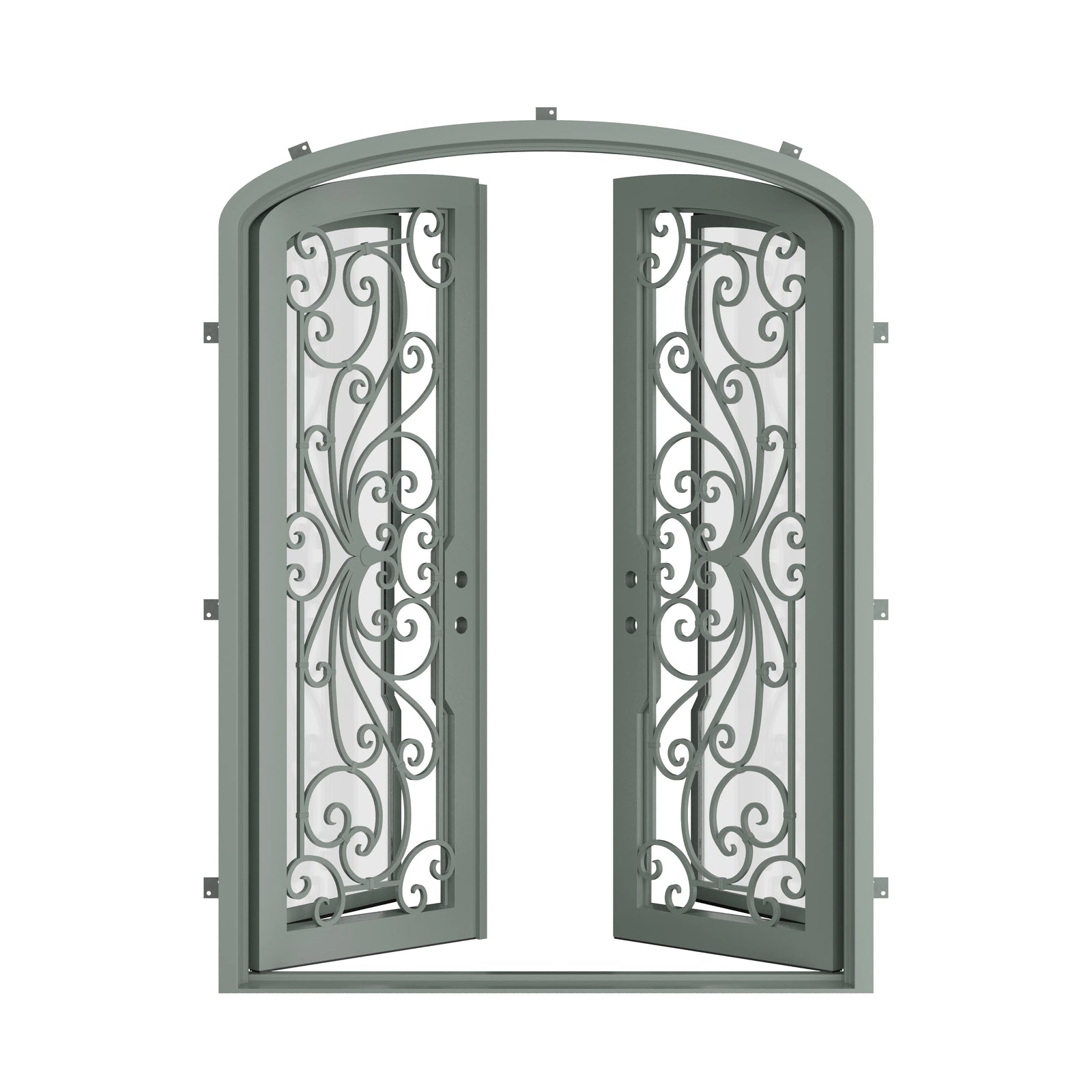 Pinkys Miracle steel door, double, arch, open