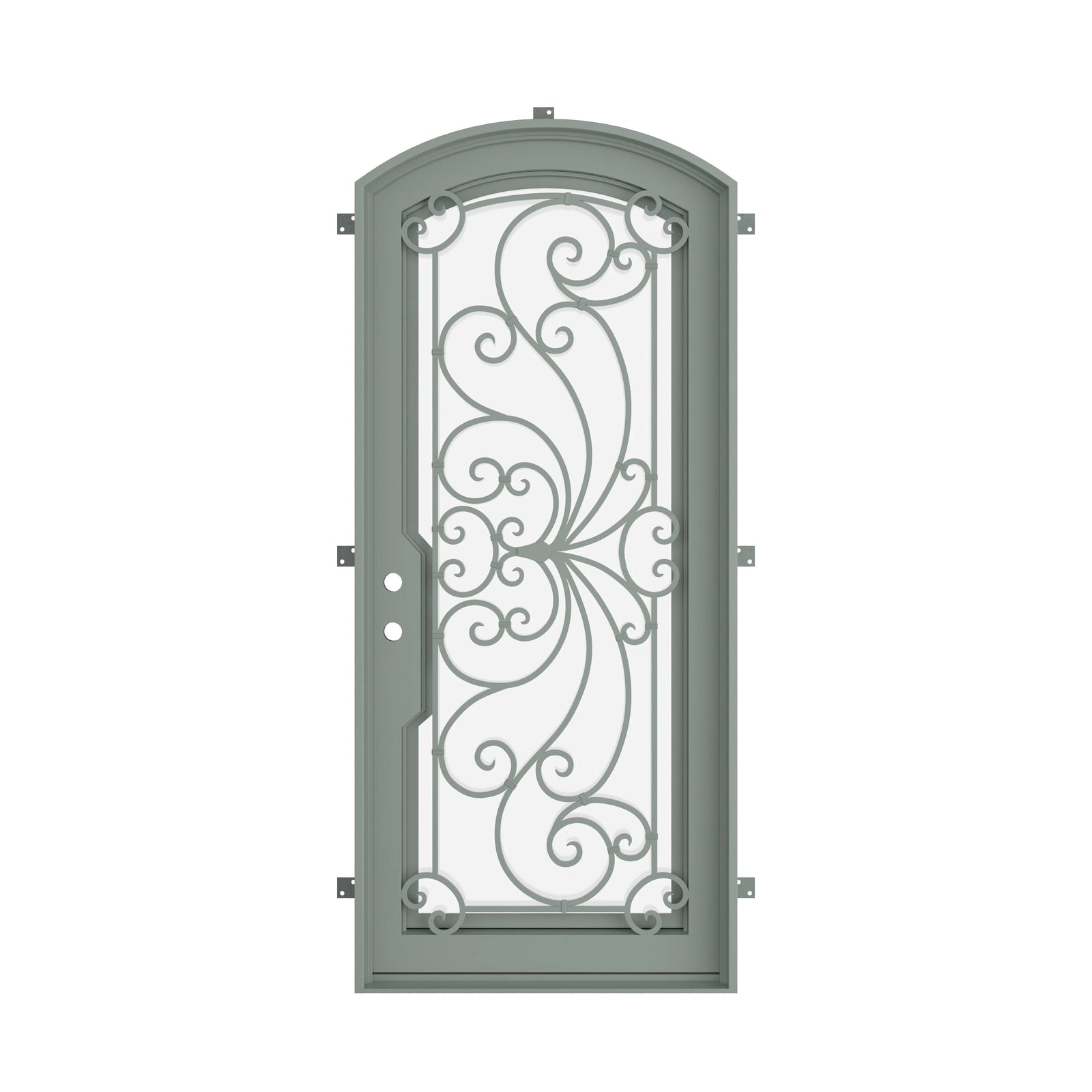 Pinkys Miracle steel door, single, arch, open