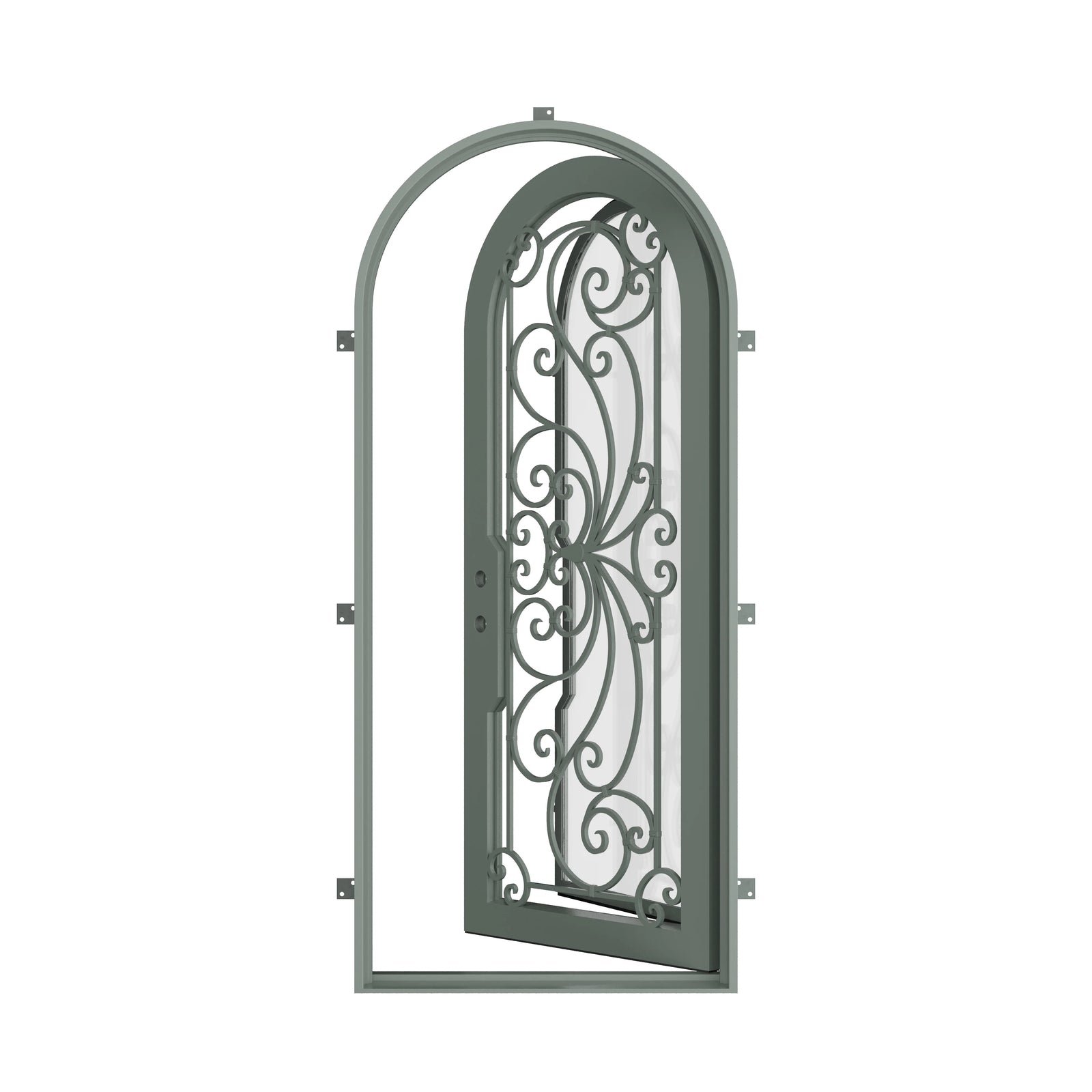 Pinkys Miracle steel door, single, full arch, open