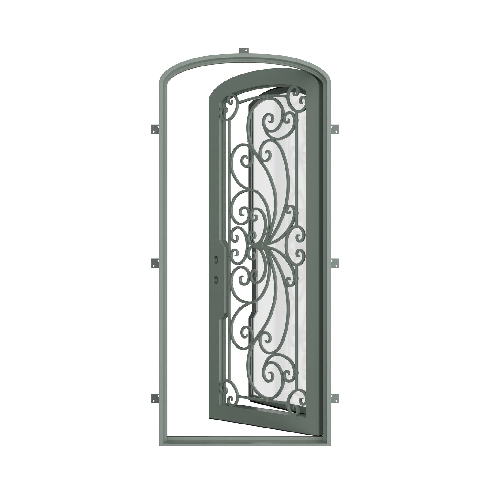 Pinkys Miracle steel door, single, mini arch, open