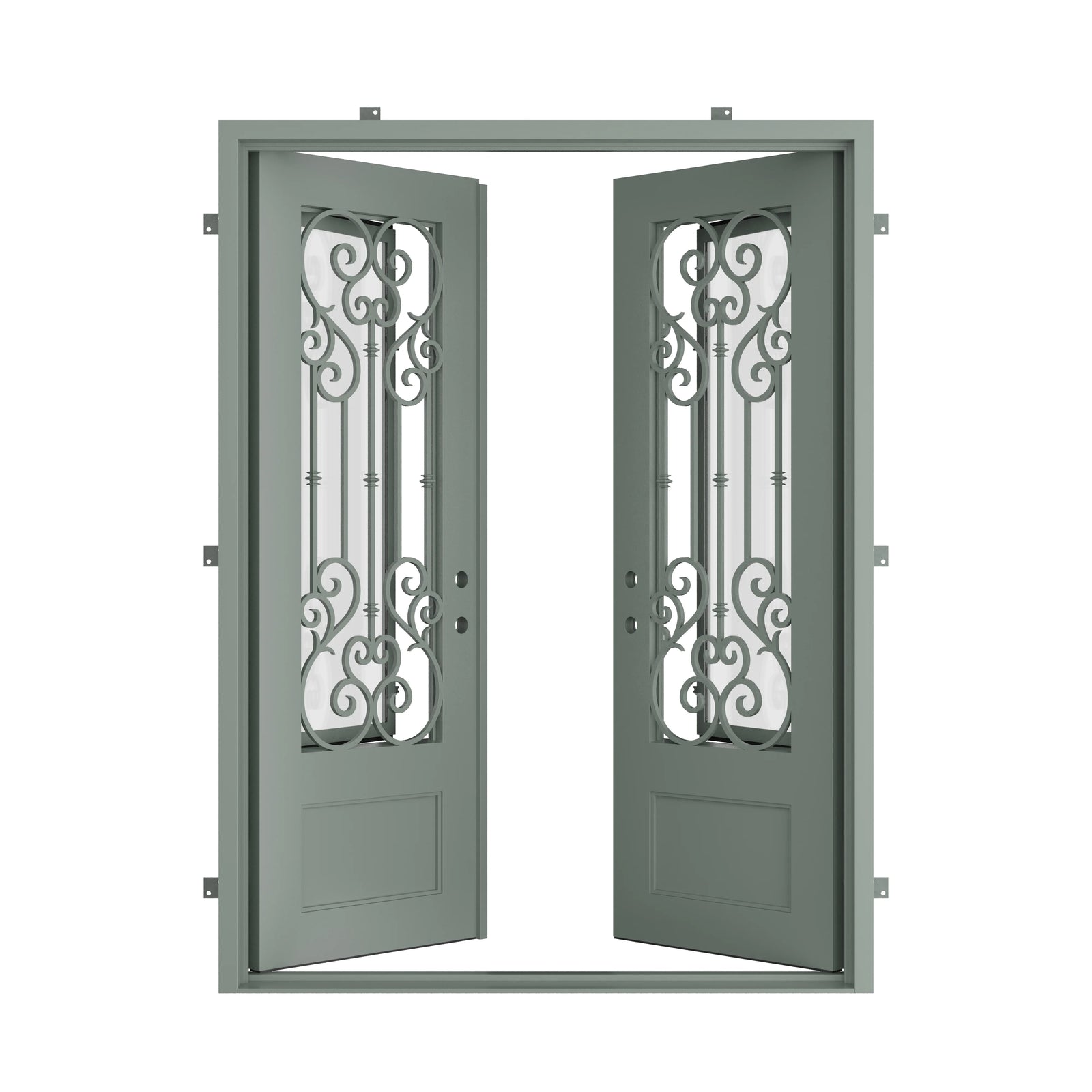 Pinkys New York steel door, double, flat, open