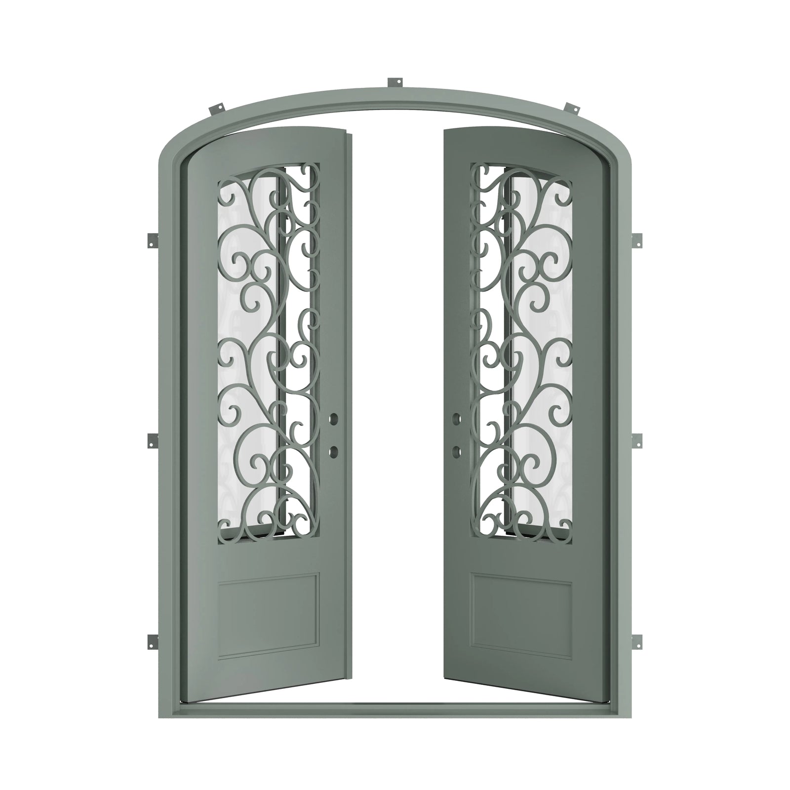 Pinkys Story steel door, double, mini arch, open