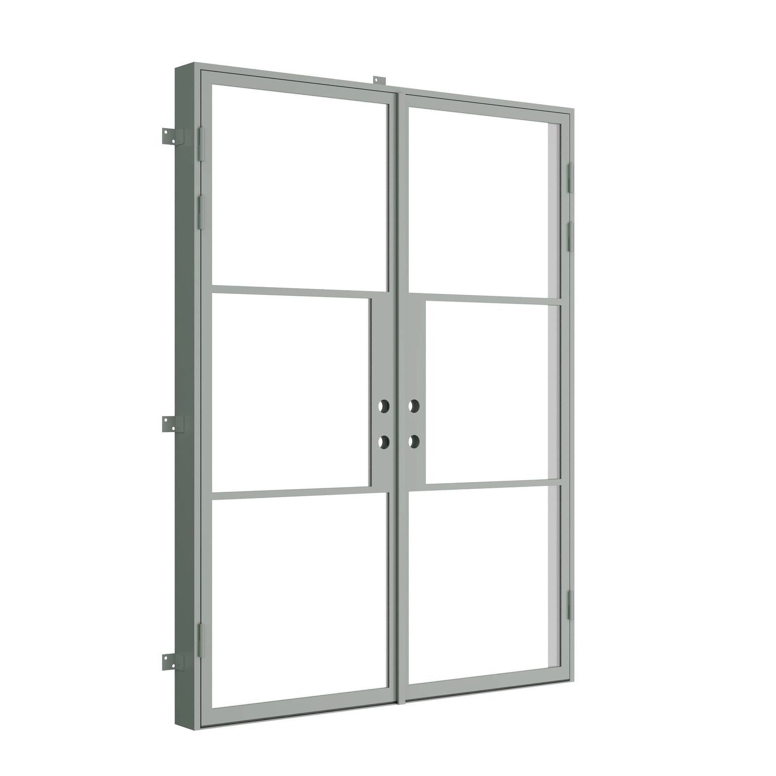 contemporary steel double door mint finish