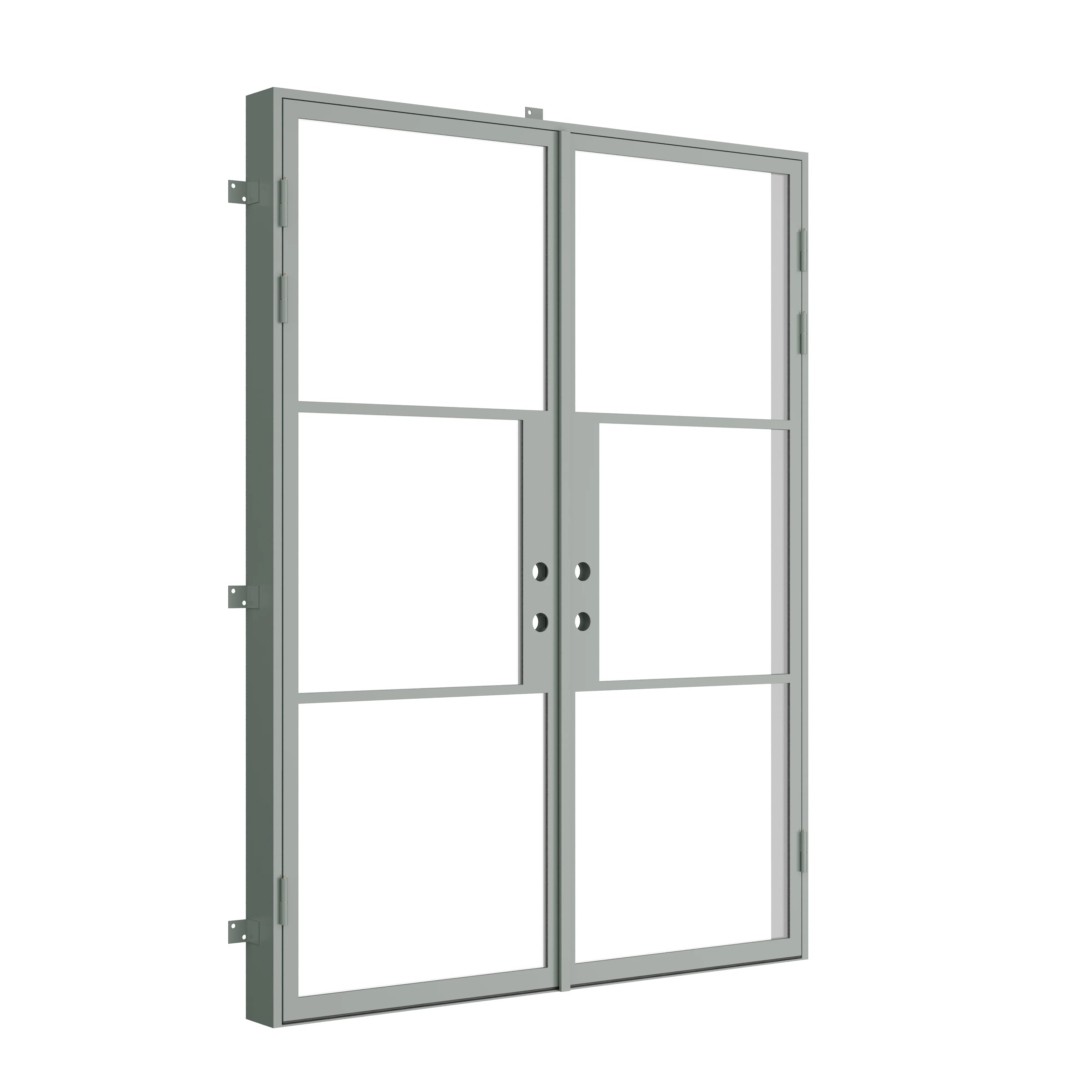 contemporary steel double door mint finish