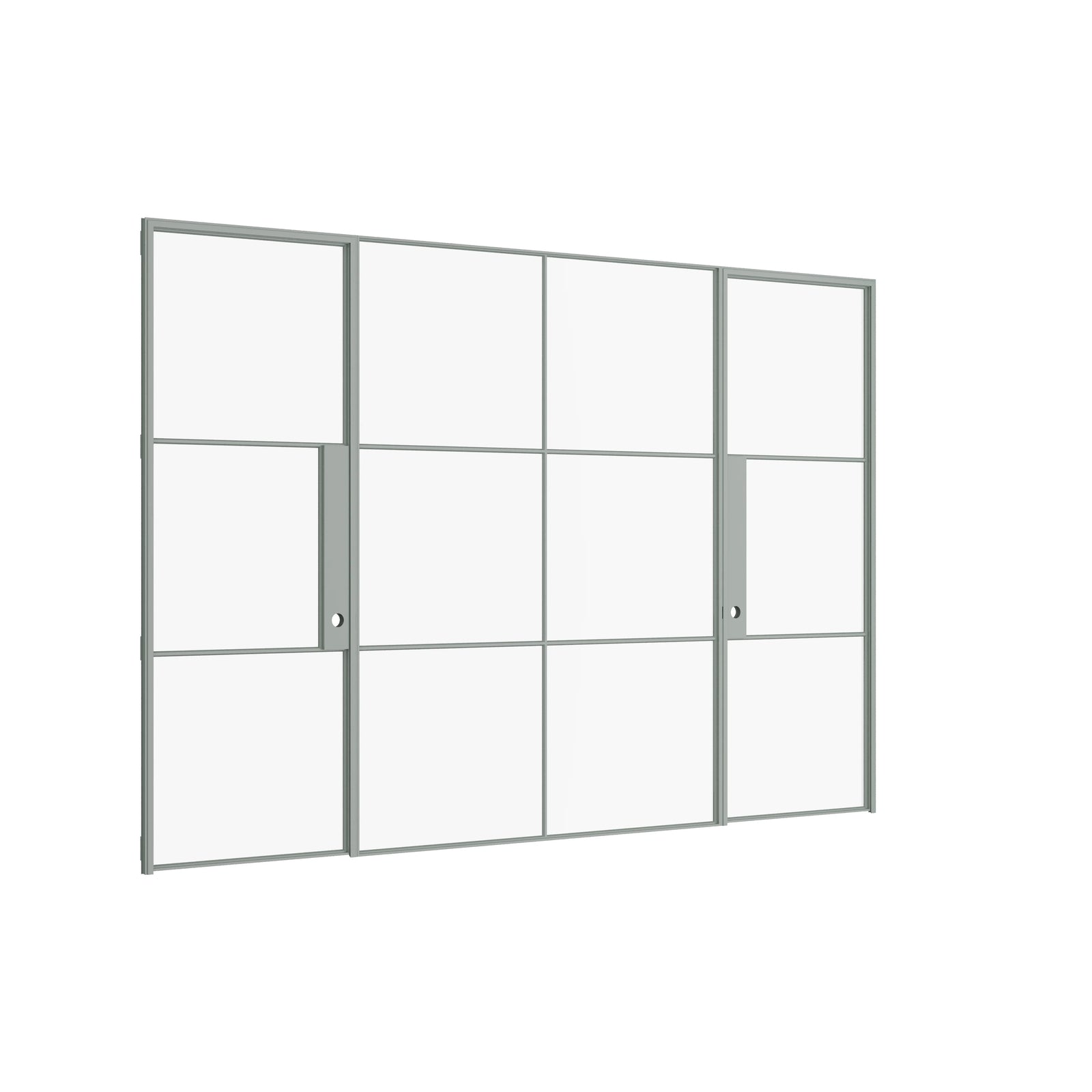 Pinkys Air 4 interior steel door, dual single, with a fixed middle panel, closed