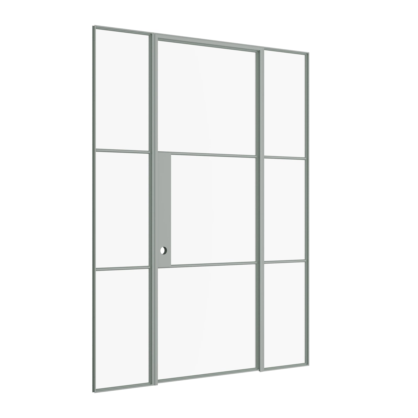 Pinkys Air 4 interior steel door, single, flat, with side windows, closed