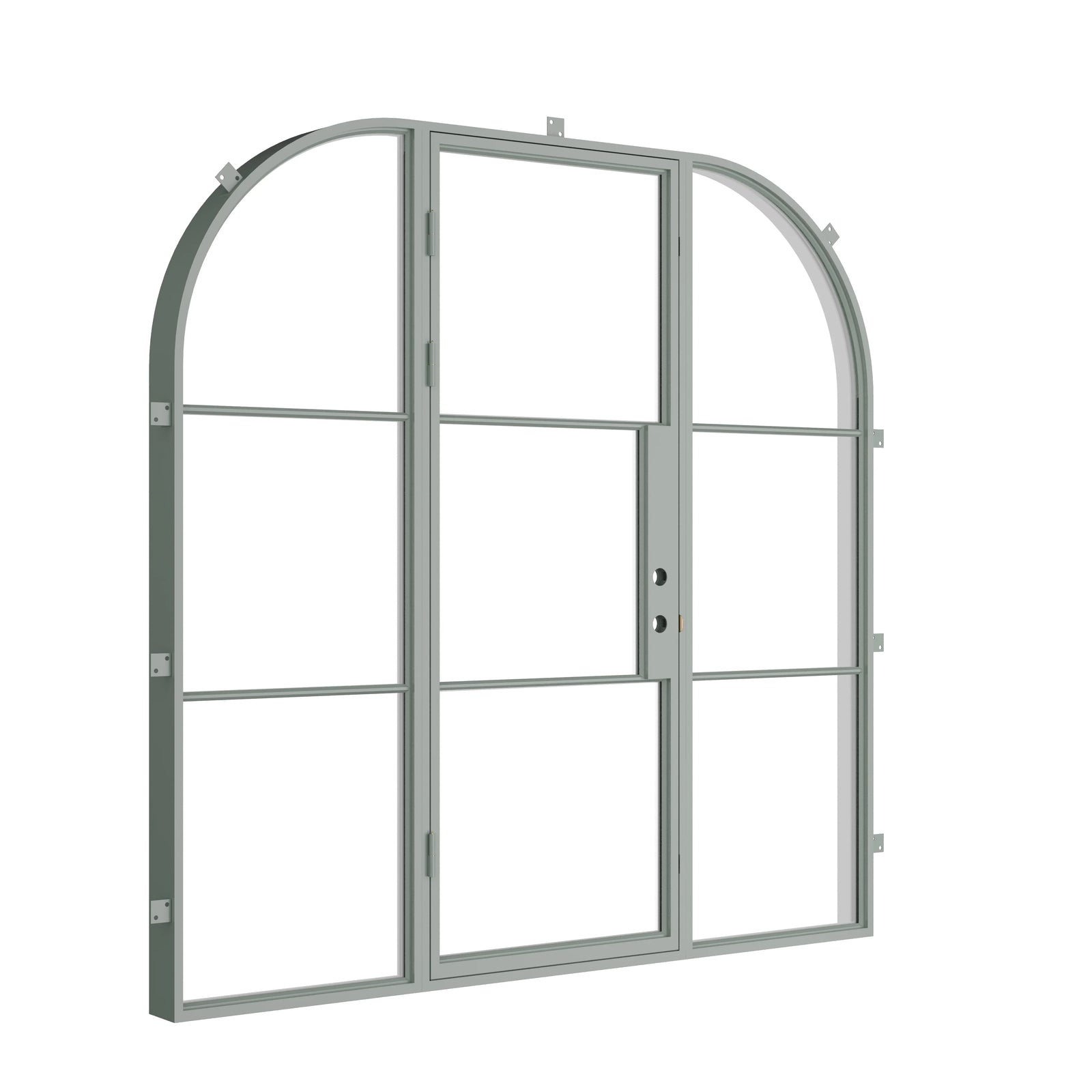 Pinkys Air 4 steel door, single, flat, with side windows, closed