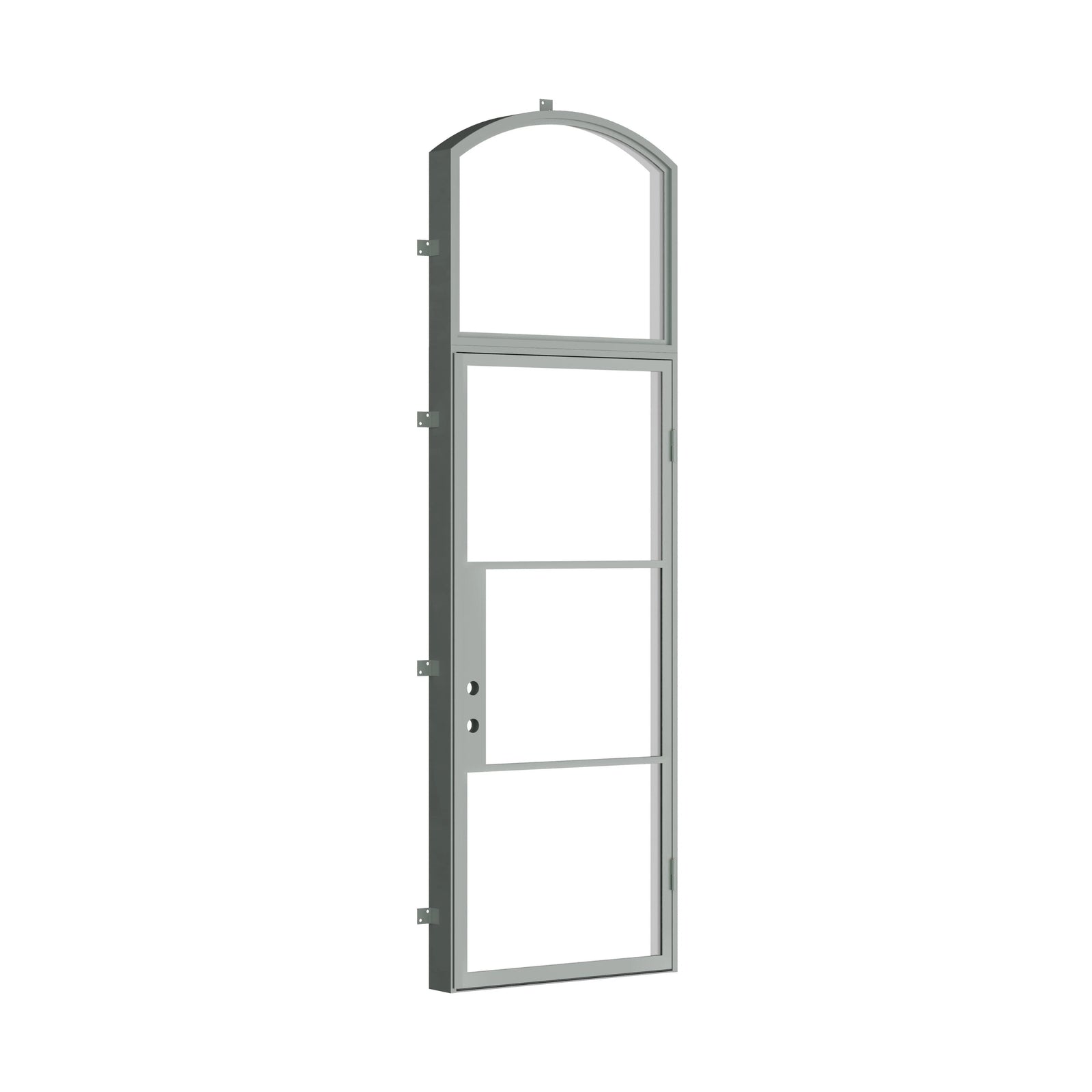 Pinkys Air 4 steel door, single, flat, with an arch top window, closed