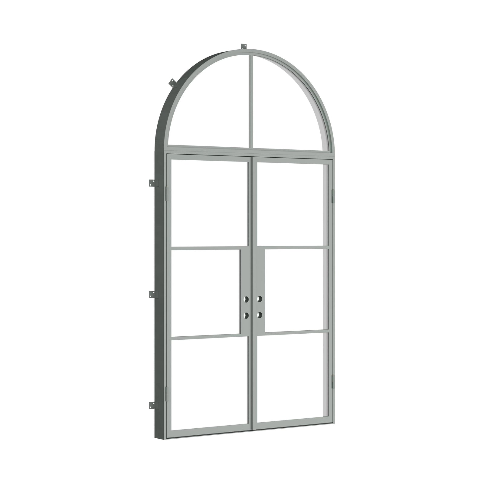 Pinkys Air 4 steel door, double, flat, with a full-arch top window, closed