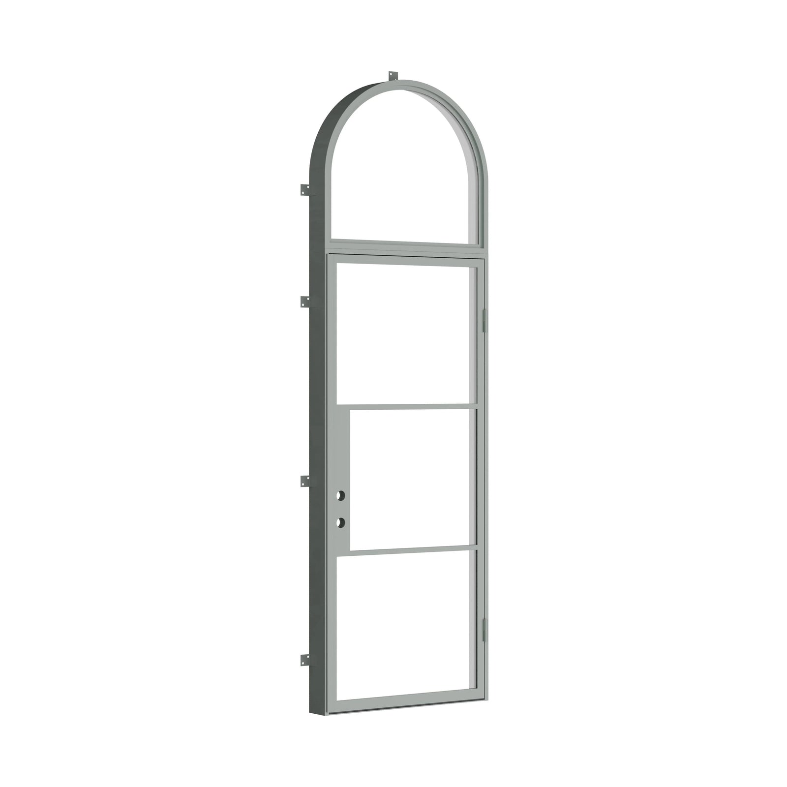 Pinkys Air 4 steel door, single, flat, with a full-arch top window, closed