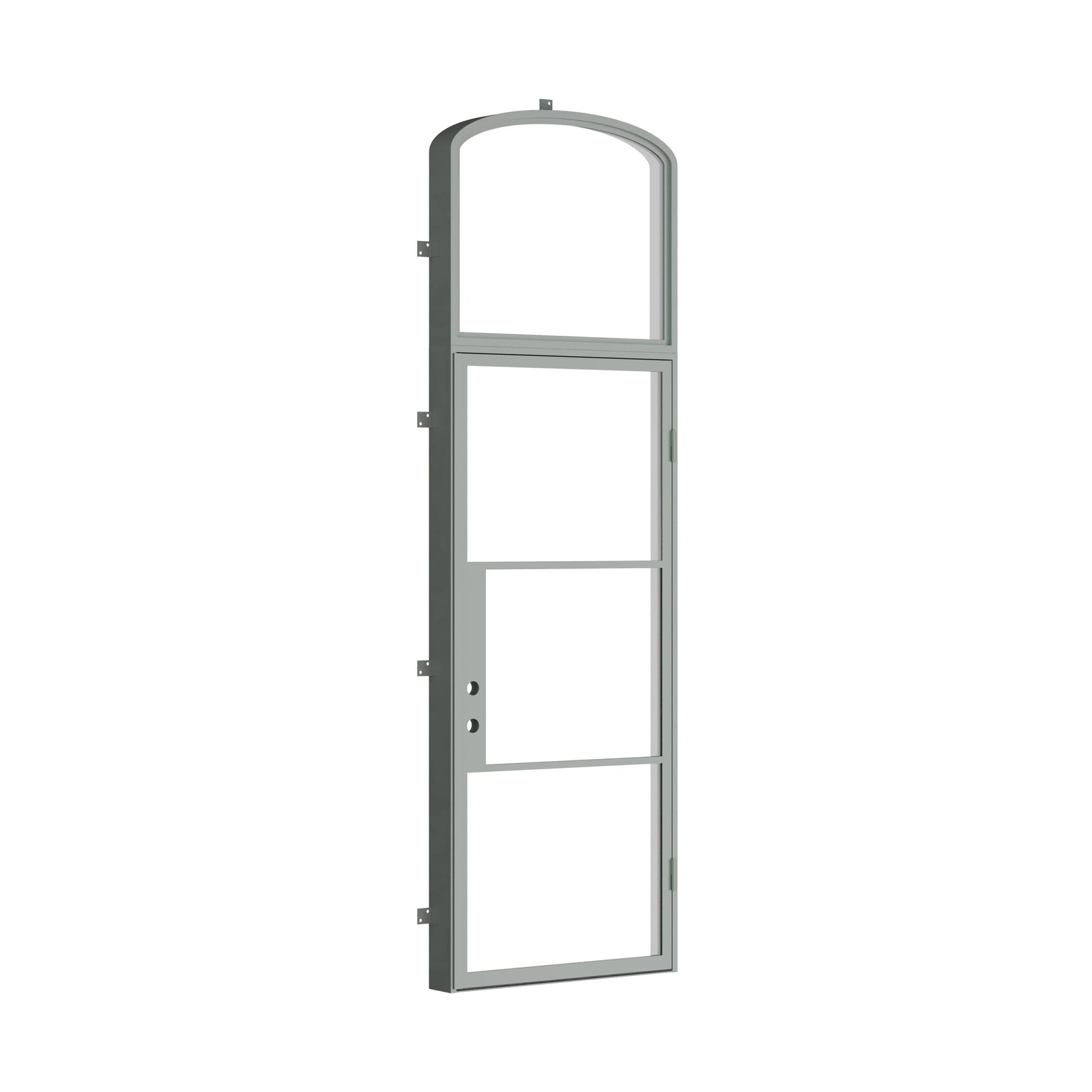 Pinkys Air 4 steel door, single, flat, with a mini-arch top window, closed