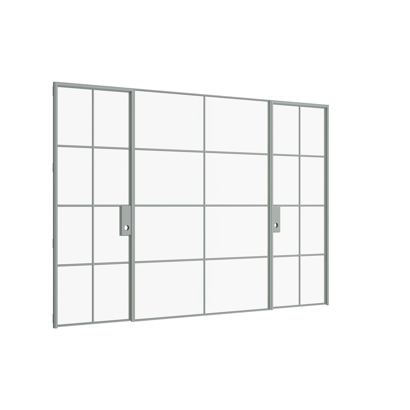 Pinkys Air 5 interior steel door, dual single, with a fixed middle panel, closed