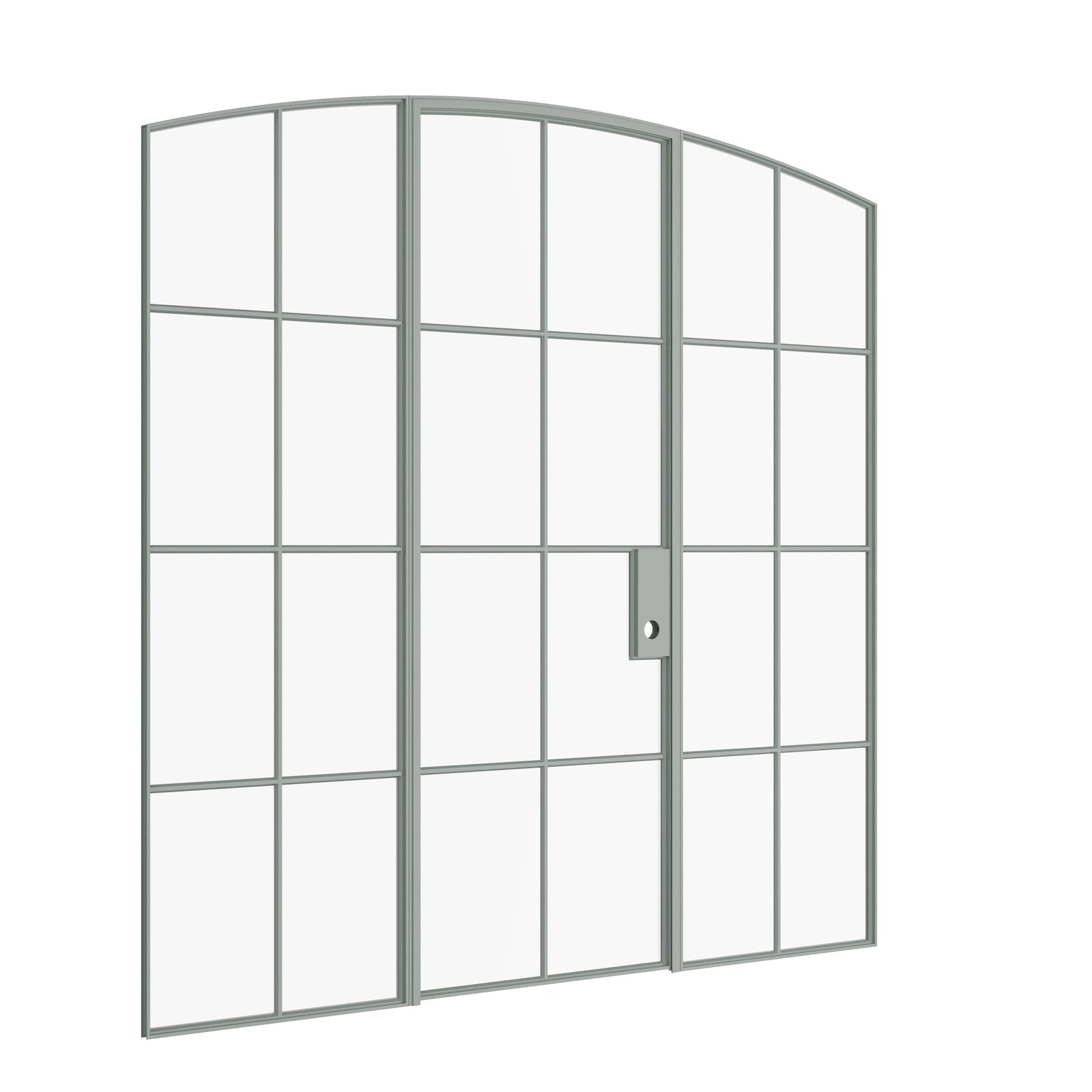 Pinkys Air 5 interior steel door, single, arch, with side windows, closed
