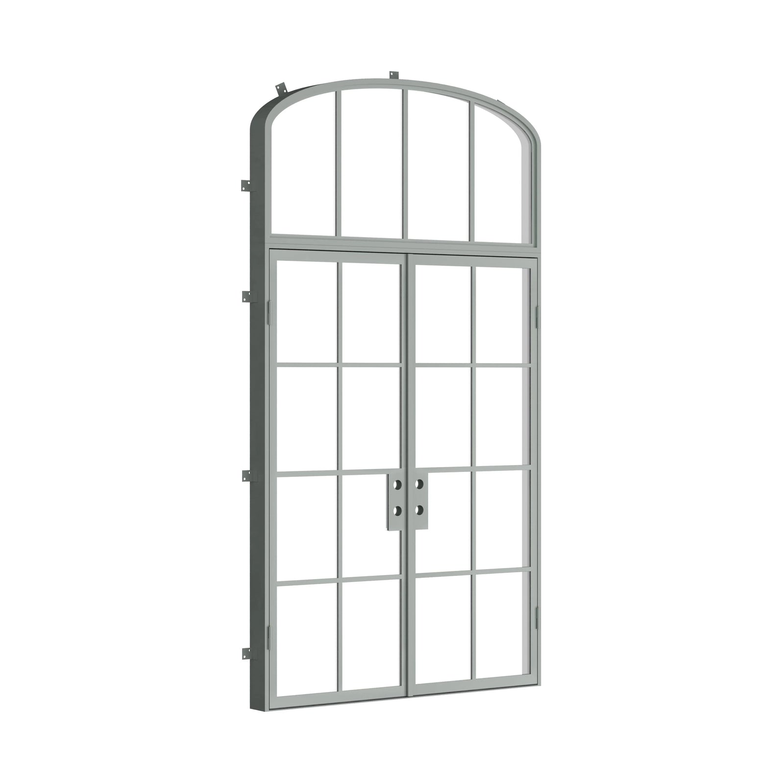 Pinkys Air 5 steel door, double, flat, with an arch top window, closed