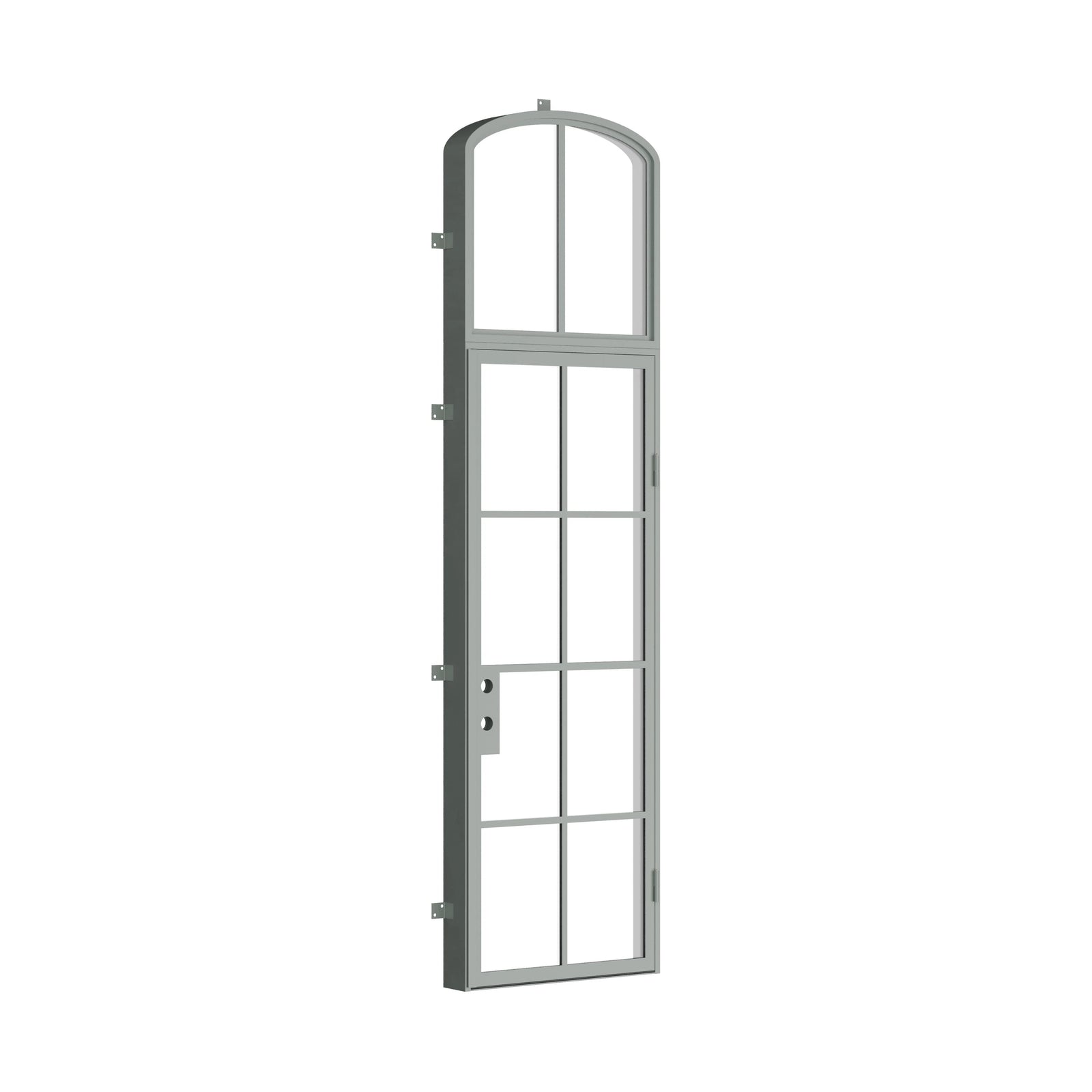 Pinkys Air 5 steel door, single, flat, with a mini-arch top window, closed
