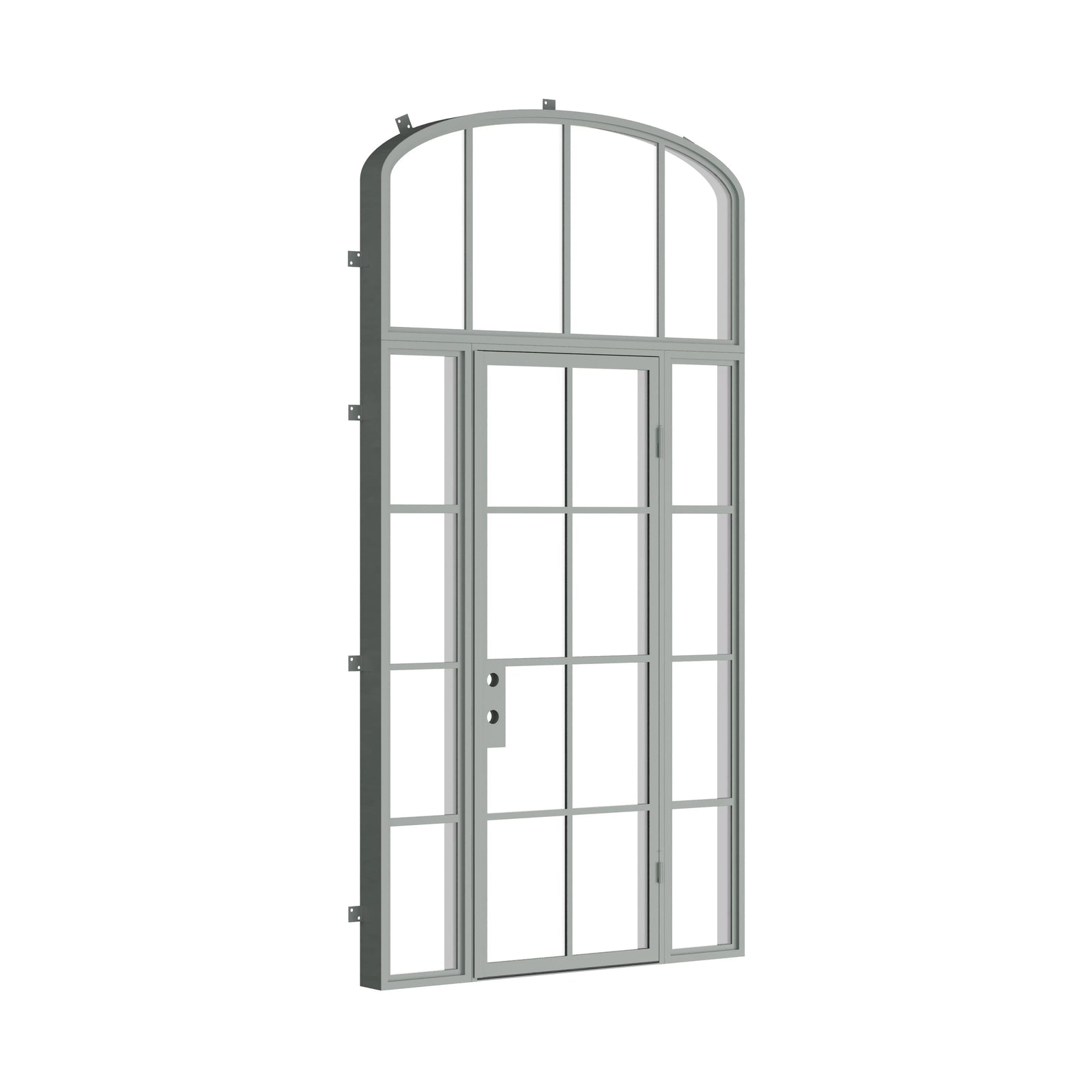 Pinkys Air 5 steel door, single, flat, with side windows, with a mini-arch top window, closed