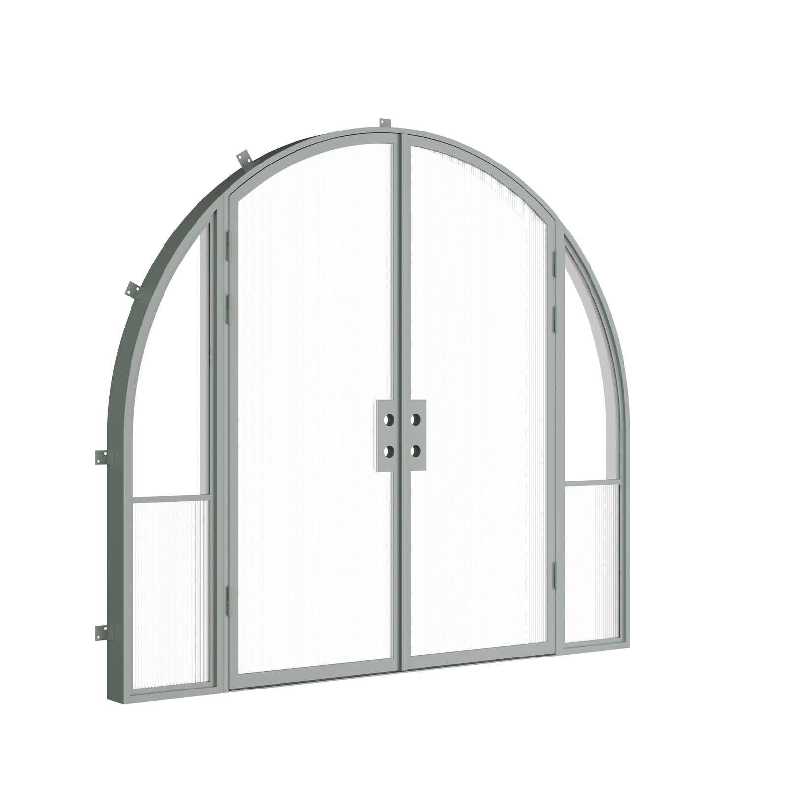 Pinkys Air Grand steel door, double, full arch, with side windows, closed