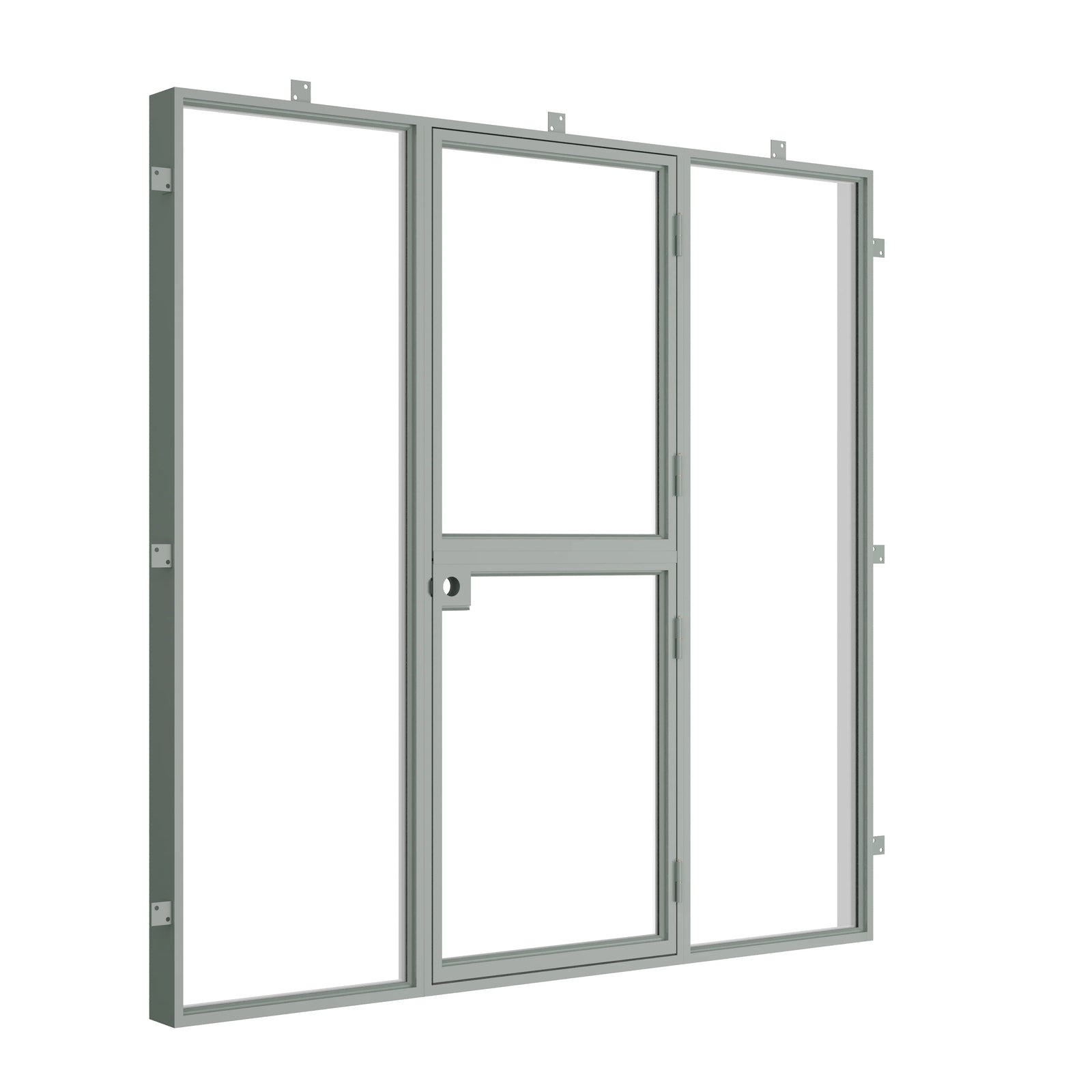 Pinkys Air Lite steel door, single, flat, Dutch, with side windows, closed