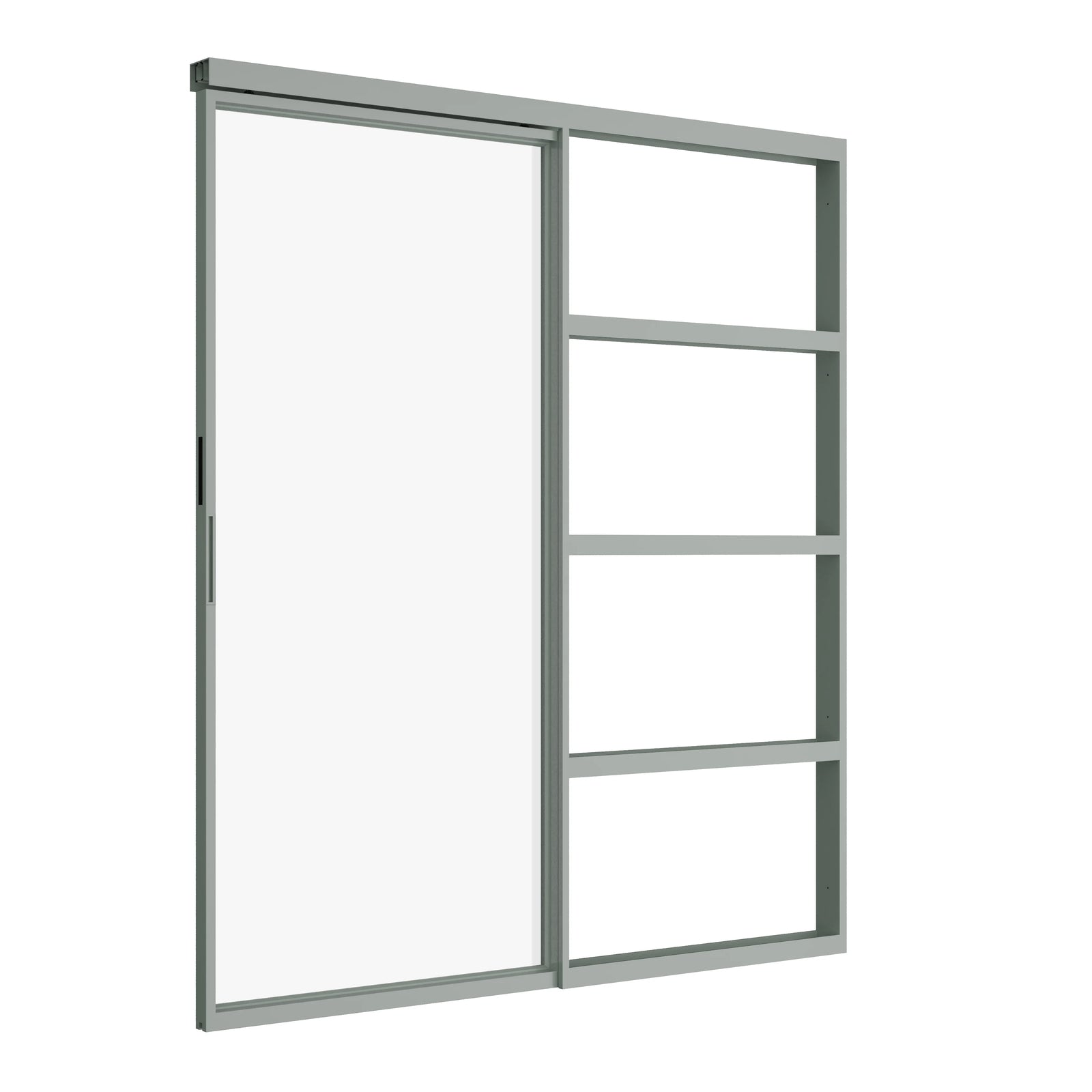 Pinkys Air Lite interior steel door, single, flat, sliding, pocket, top-track, closed
