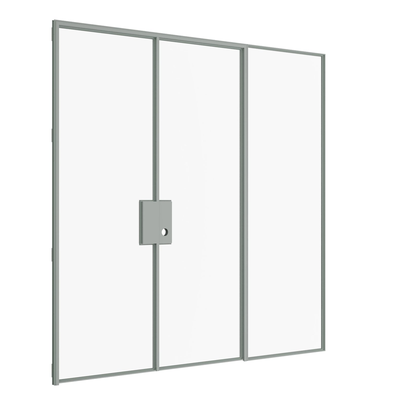 Pinkys Air Lite interior steel door, double, flat, with a left side window, closed