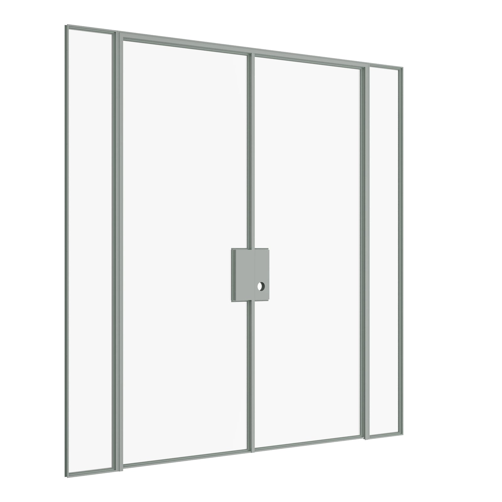 Pinkys Air Lite interior steel door, double, flat, with side windows, closed