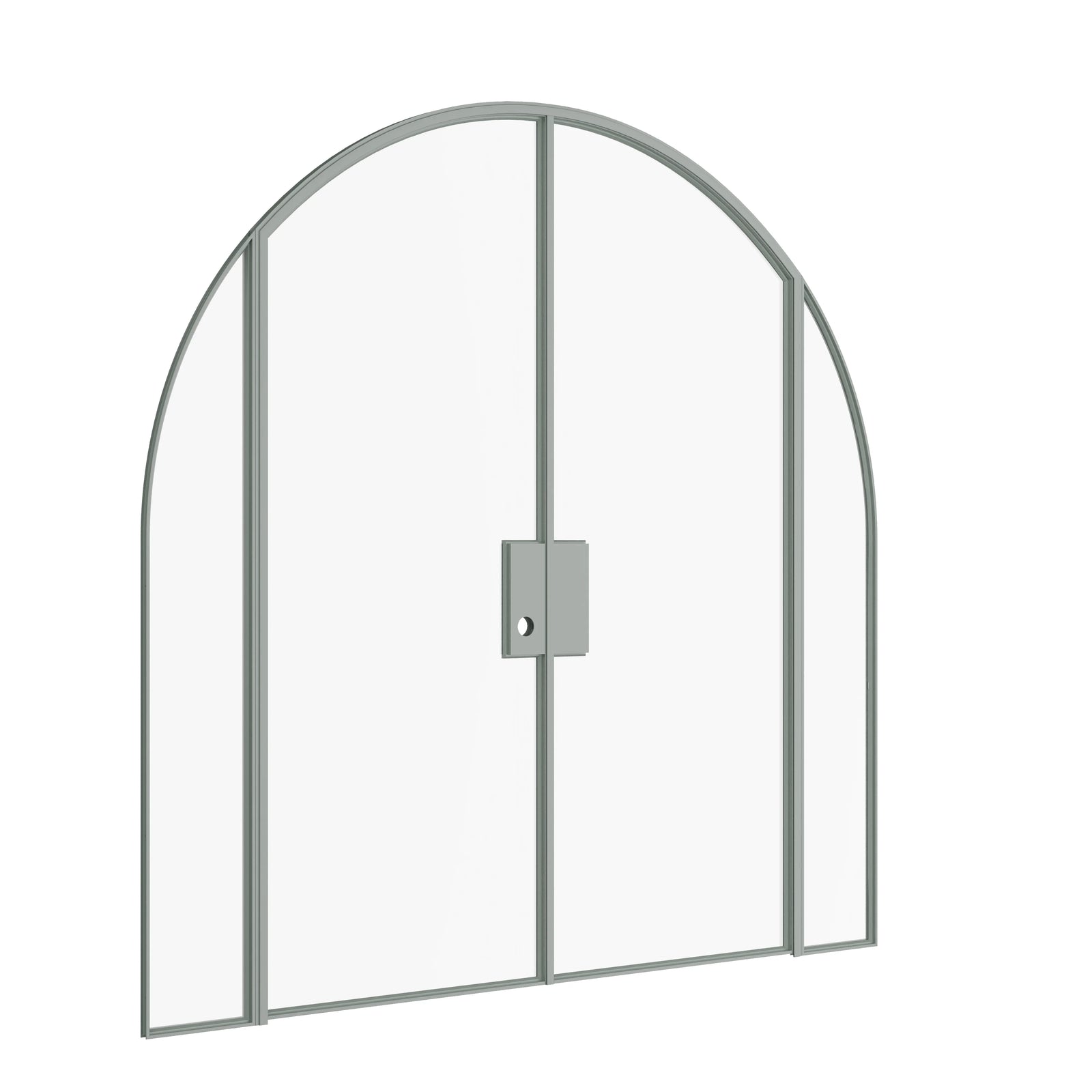 Pinkys Air Lite interior steel door, double, full arch, with side windows, closed