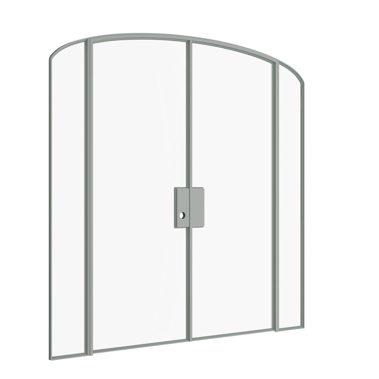 Pinkys Air Lite interior steel door, double, arch, with side windows, closed