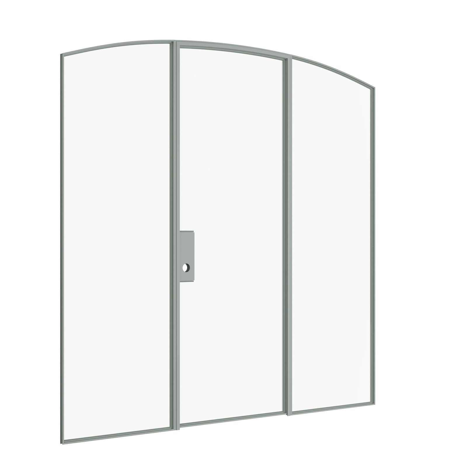 Pinkys Air Lite interior steel door, single, arch, with side windows, closed
